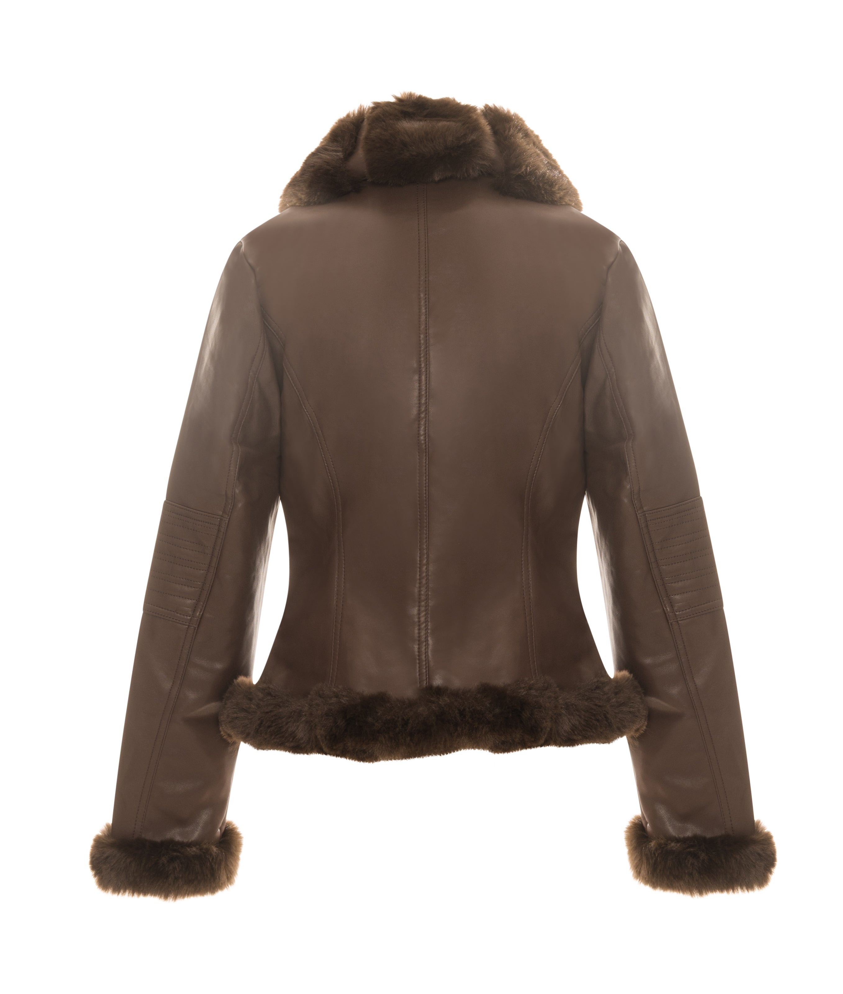 Giacca Biker con Dettagli in Pelliccia Sintetica