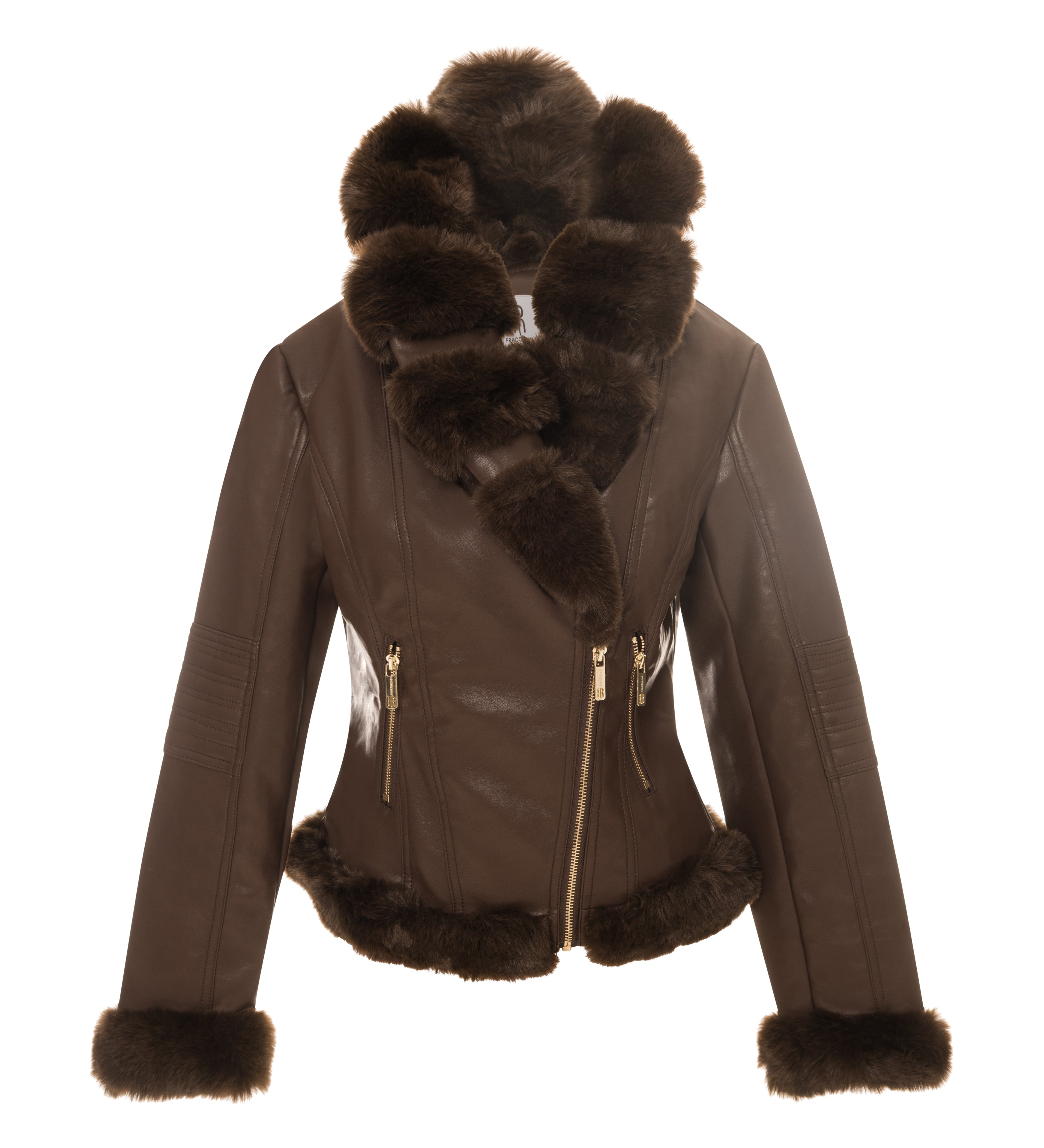 Giacca Biker con Dettagli in Pelliccia Sintetica