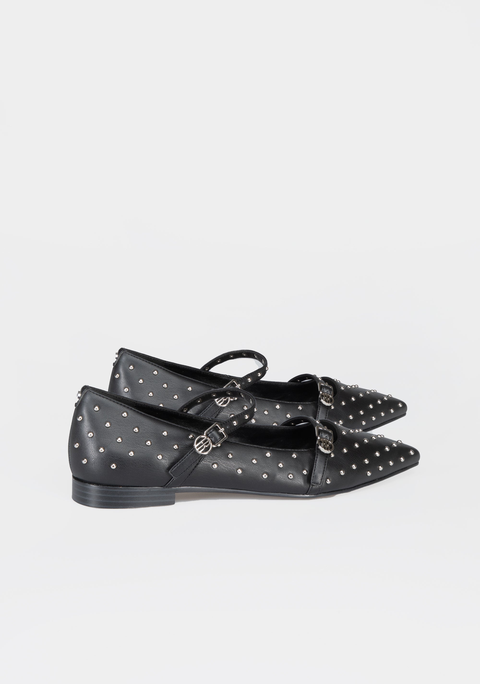 Mary Jane Flat con Borchie e Fibbie Metalliche