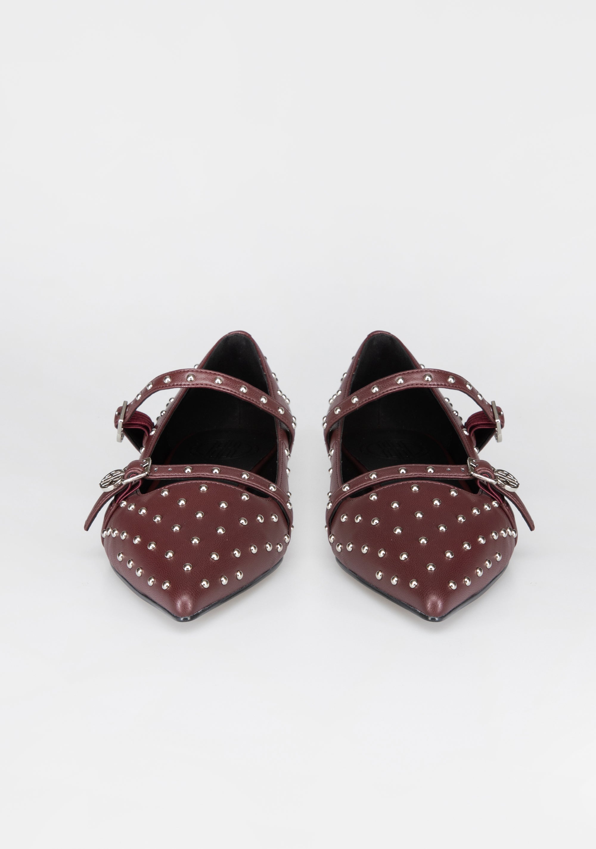 Mary Jane Flat con Borchie e Fibbie Metalliche