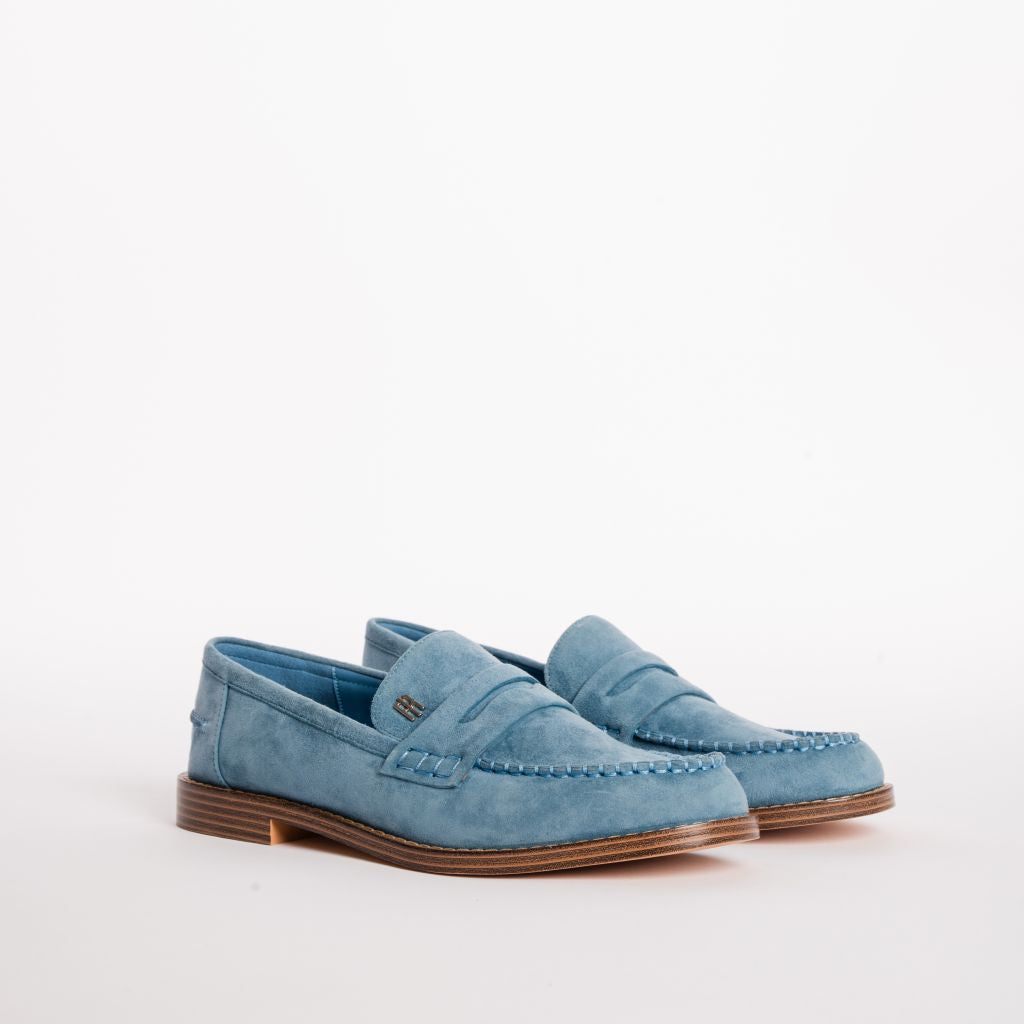 Mocassini Classici in Suede con Cuciture