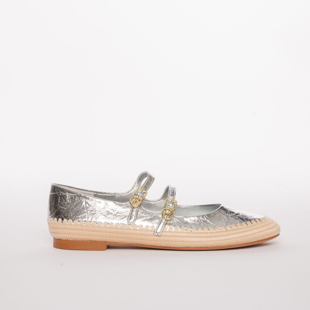 Espadrillas Mary Jane Doppia Fibbia con Dettaglio in Corda