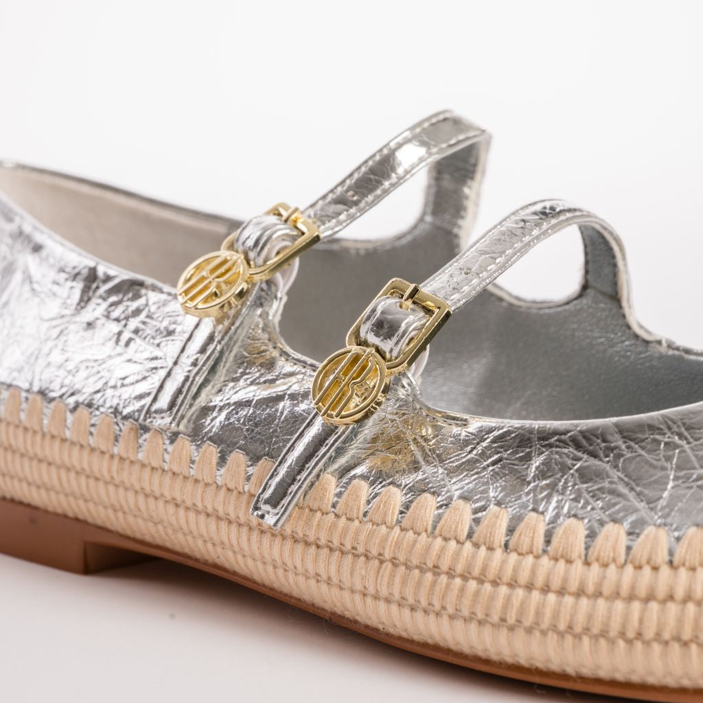 Espadrillas Mary Jane Doppia Fibbia con Dettaglio in Corda