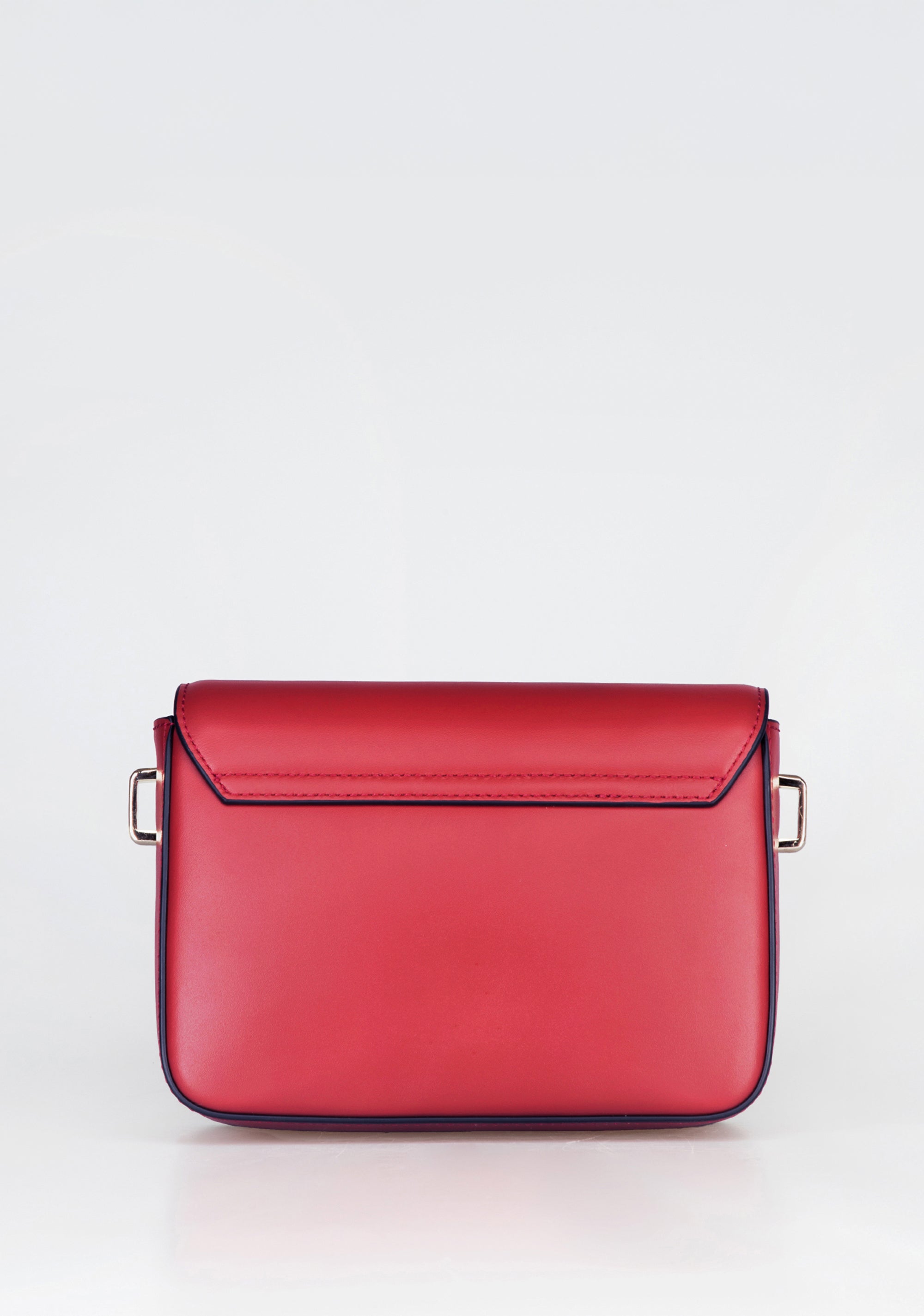 Borsa a Tracolla Strutturata con Chiusura a Pattina e Logo Dorato