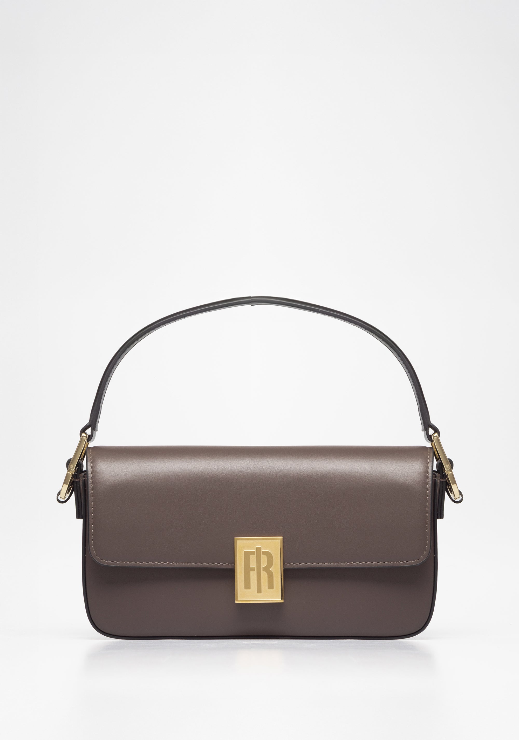 Borsa A Spalla Rettangolare con Logo FR Dorato