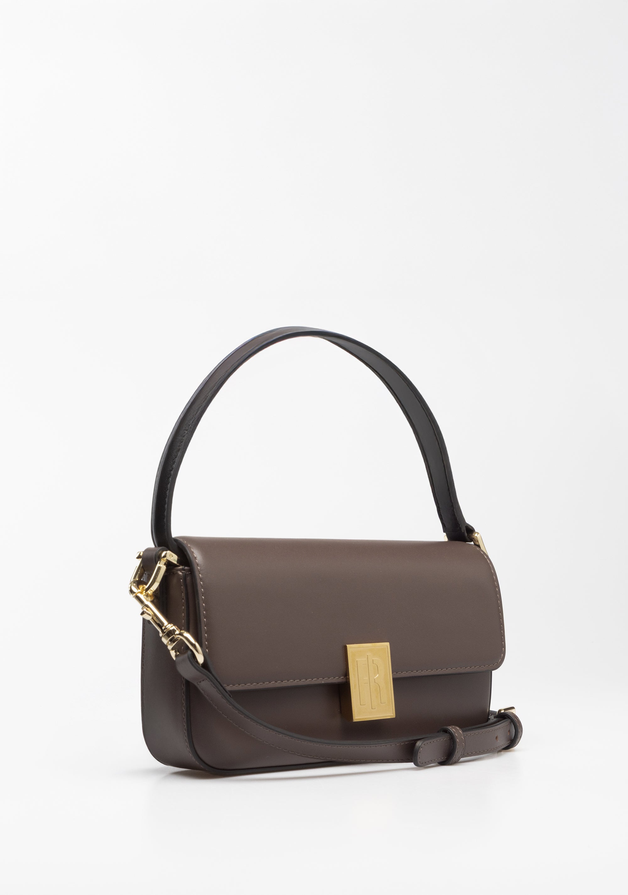 Borsa A Spalla Rettangolare con Logo FR Dorato