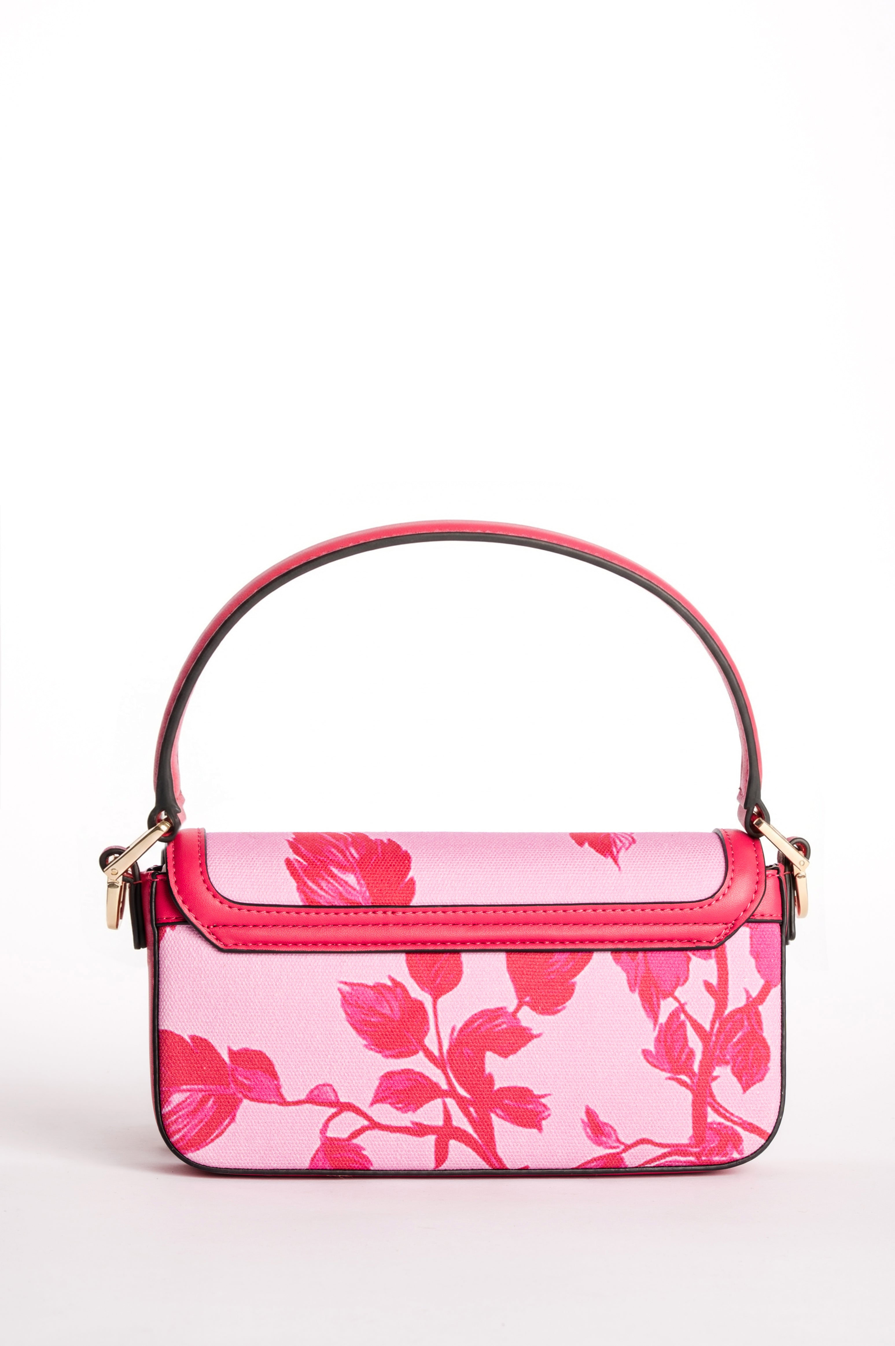 Borsa Baguette in Canvas Jacquard a Motivo Floreale