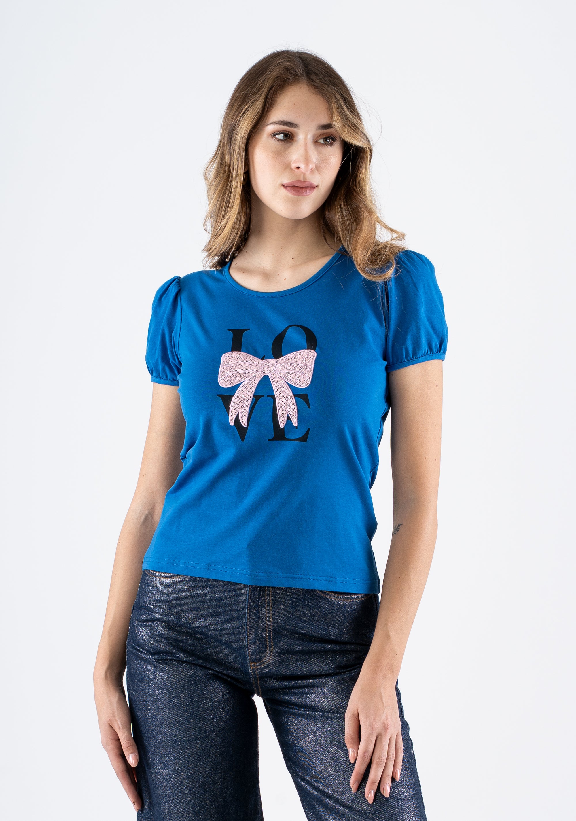 T-shirt con Maniche a Palloncino