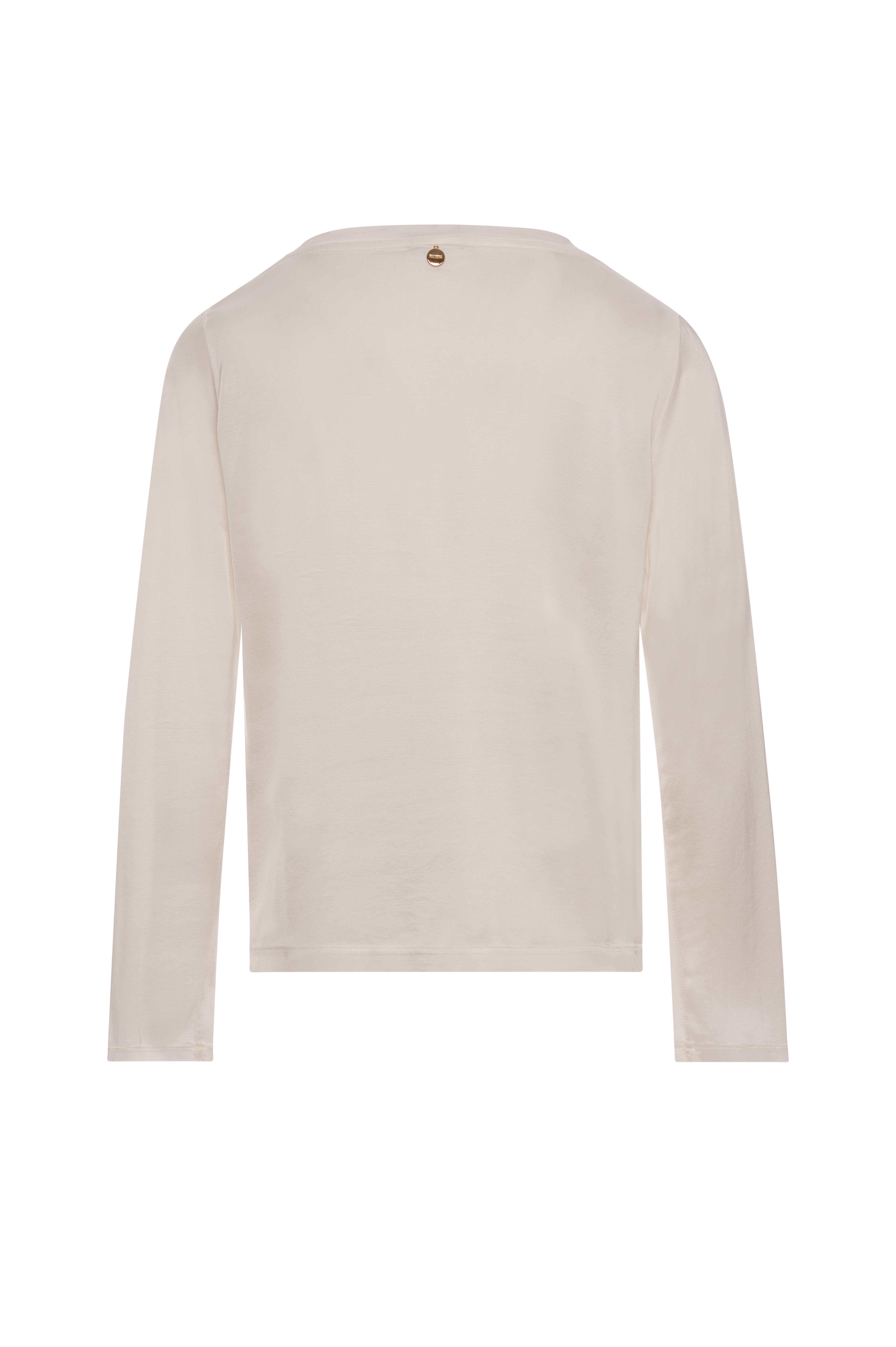 T-shirt a Maniche Lunghe Effetto Seta a Girocollo