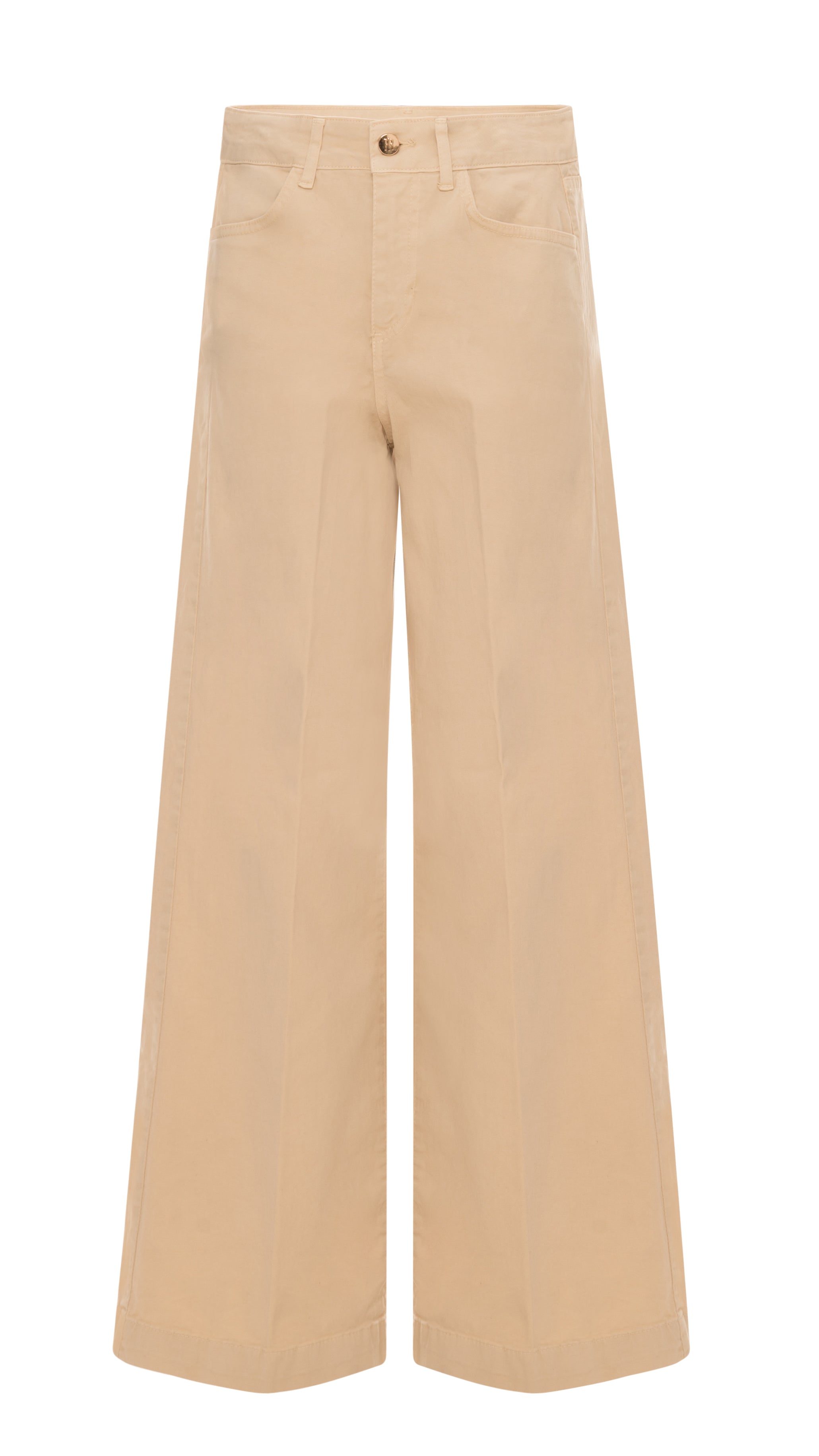 Pantaloni Cropped a Vita Alta e Gamba Ampia (Palazzo)