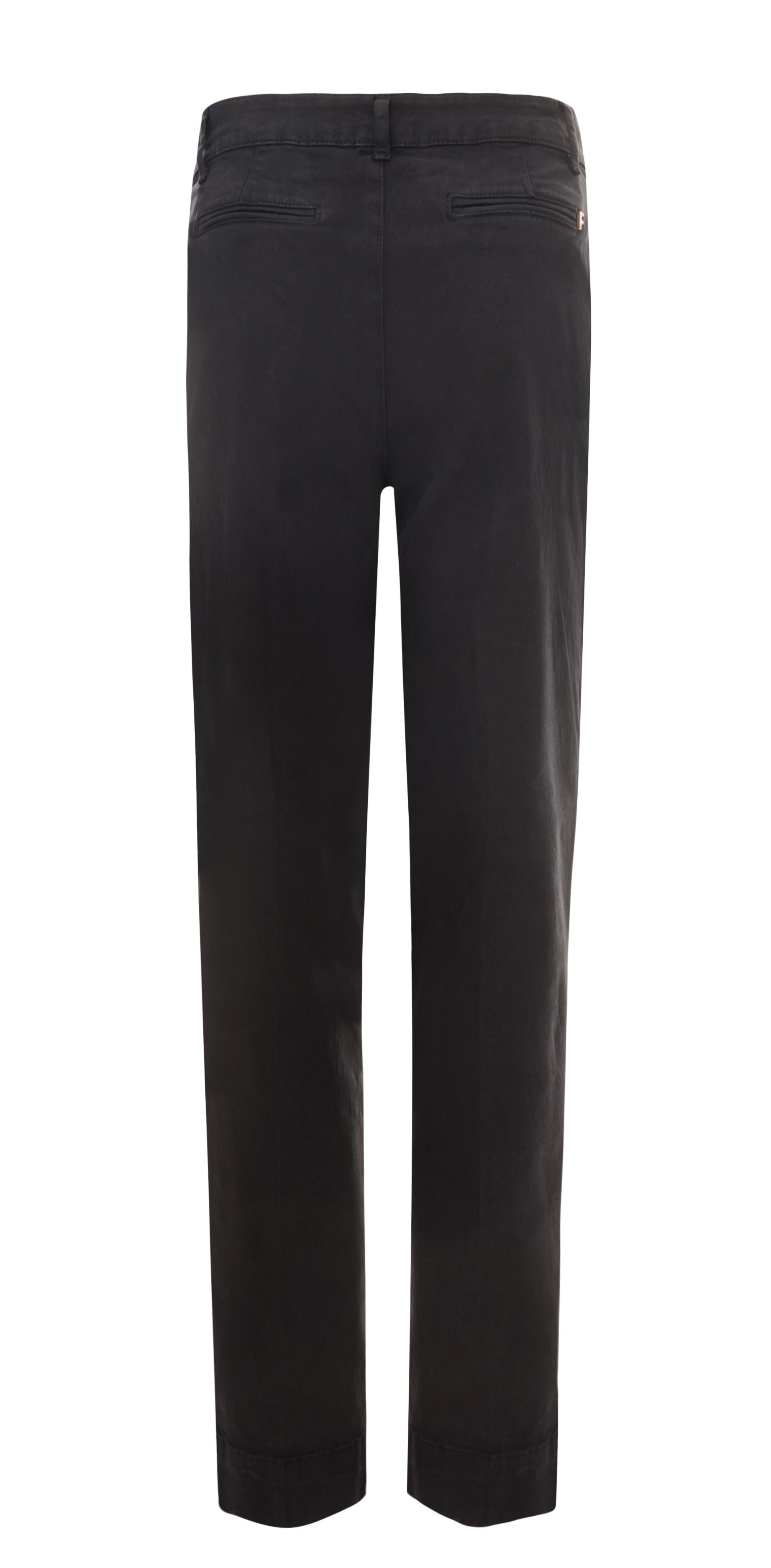 Pantaloni Chino Cropped a Vita Media con Risvolto
