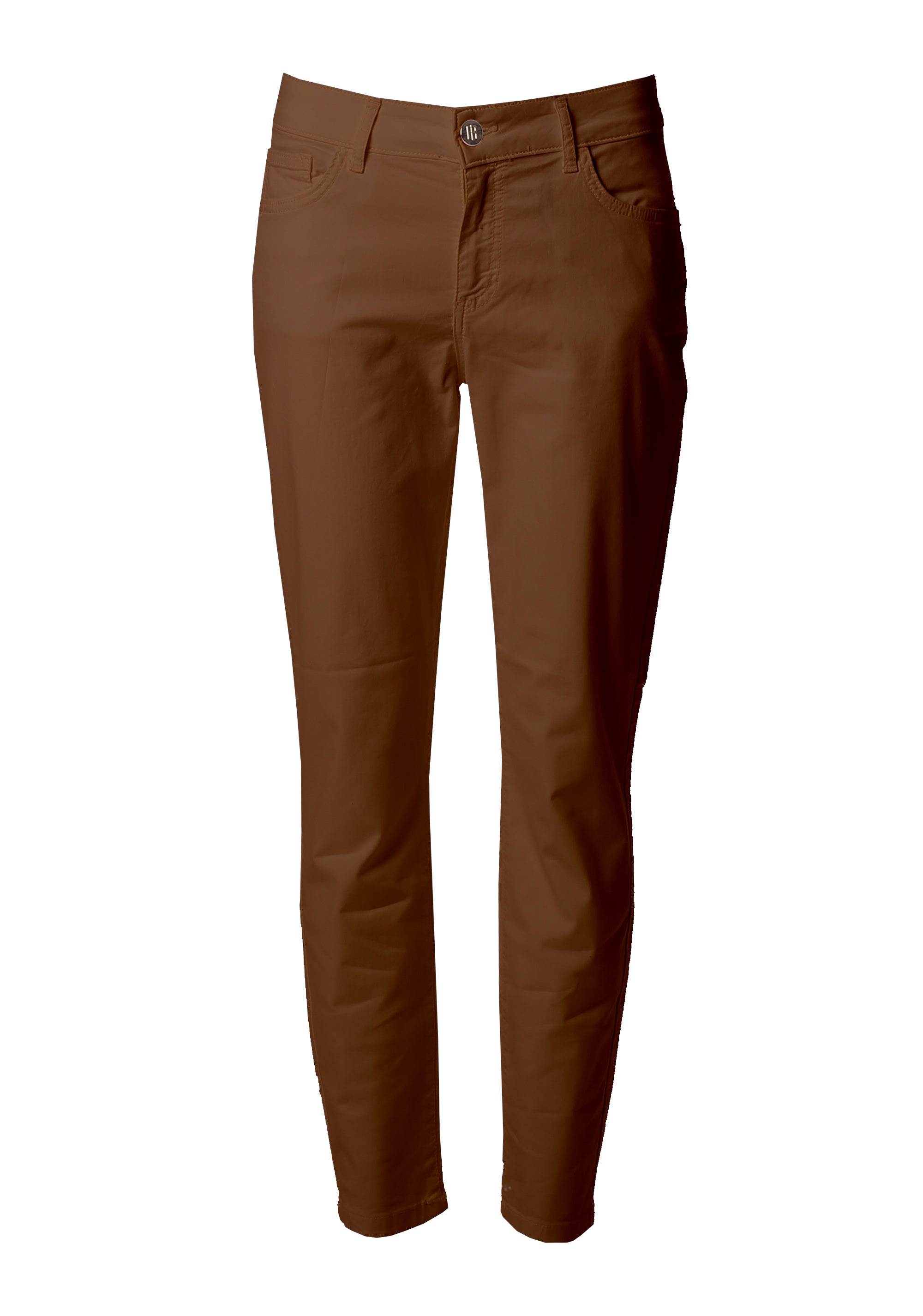 Pantaloni Slim Fit a Cinque Tasche con Dettagli Gold