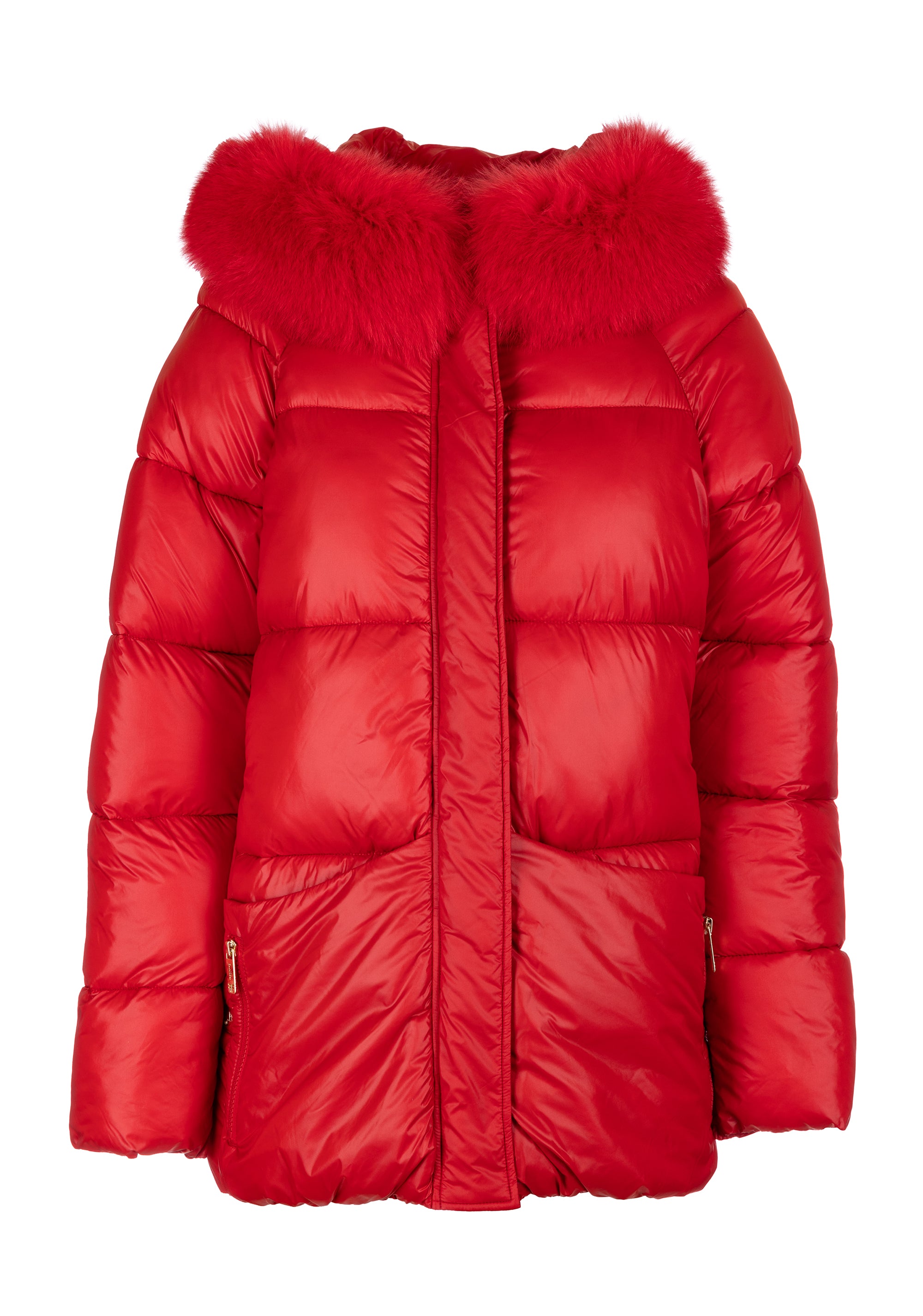 Piumino regular con collo in pelliccia vera FJ23WC3001O42301 Fracomina