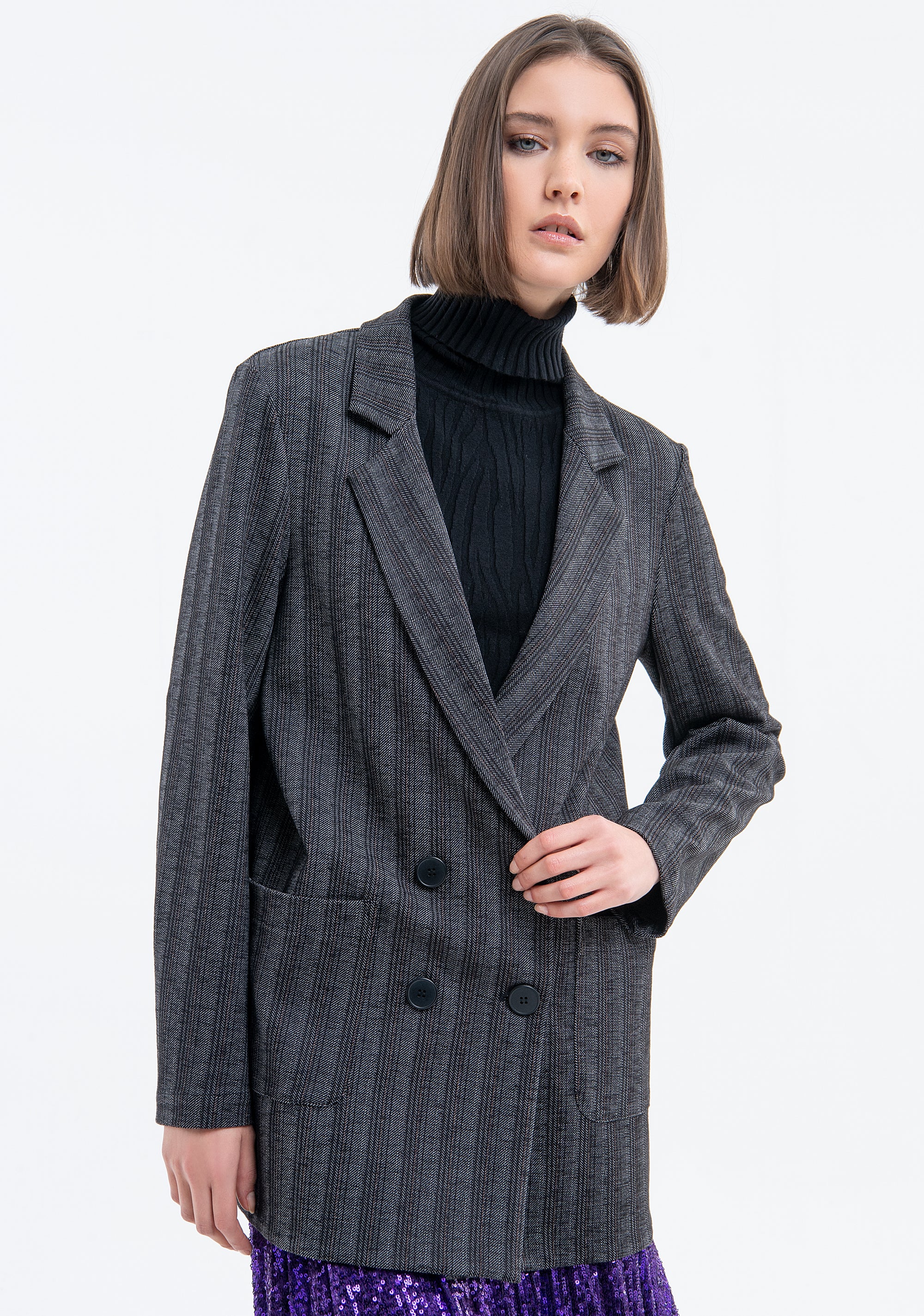 Blazer regular lungo sfoderato doppio petto FJ23WJ3002W653J1 Fracomina