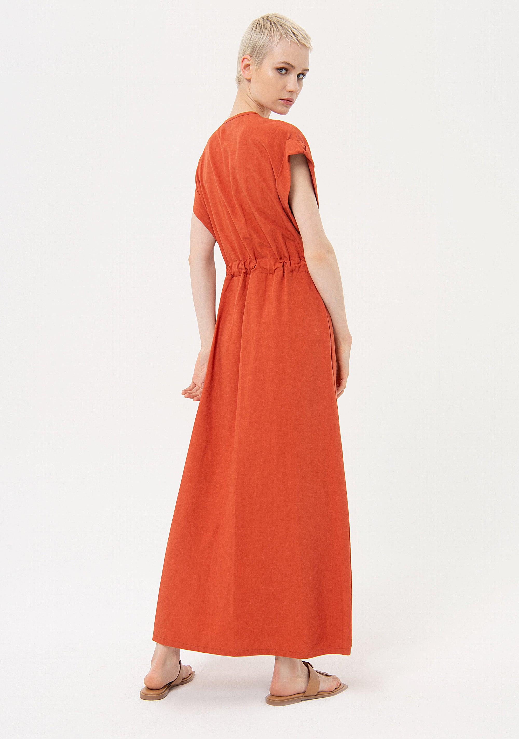 Abito regular lungo in tencel