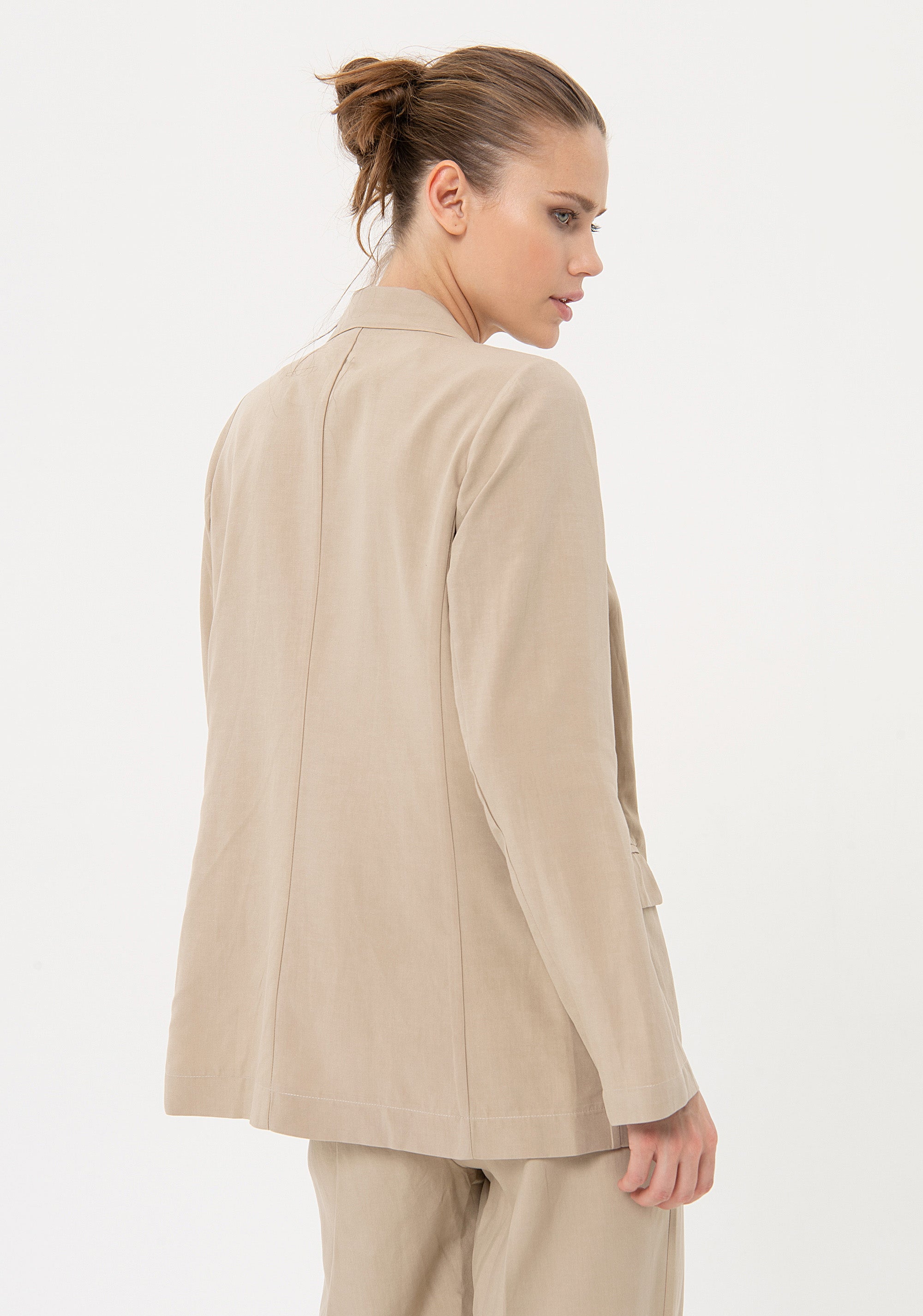 Blazer regular doppiopetto con lino