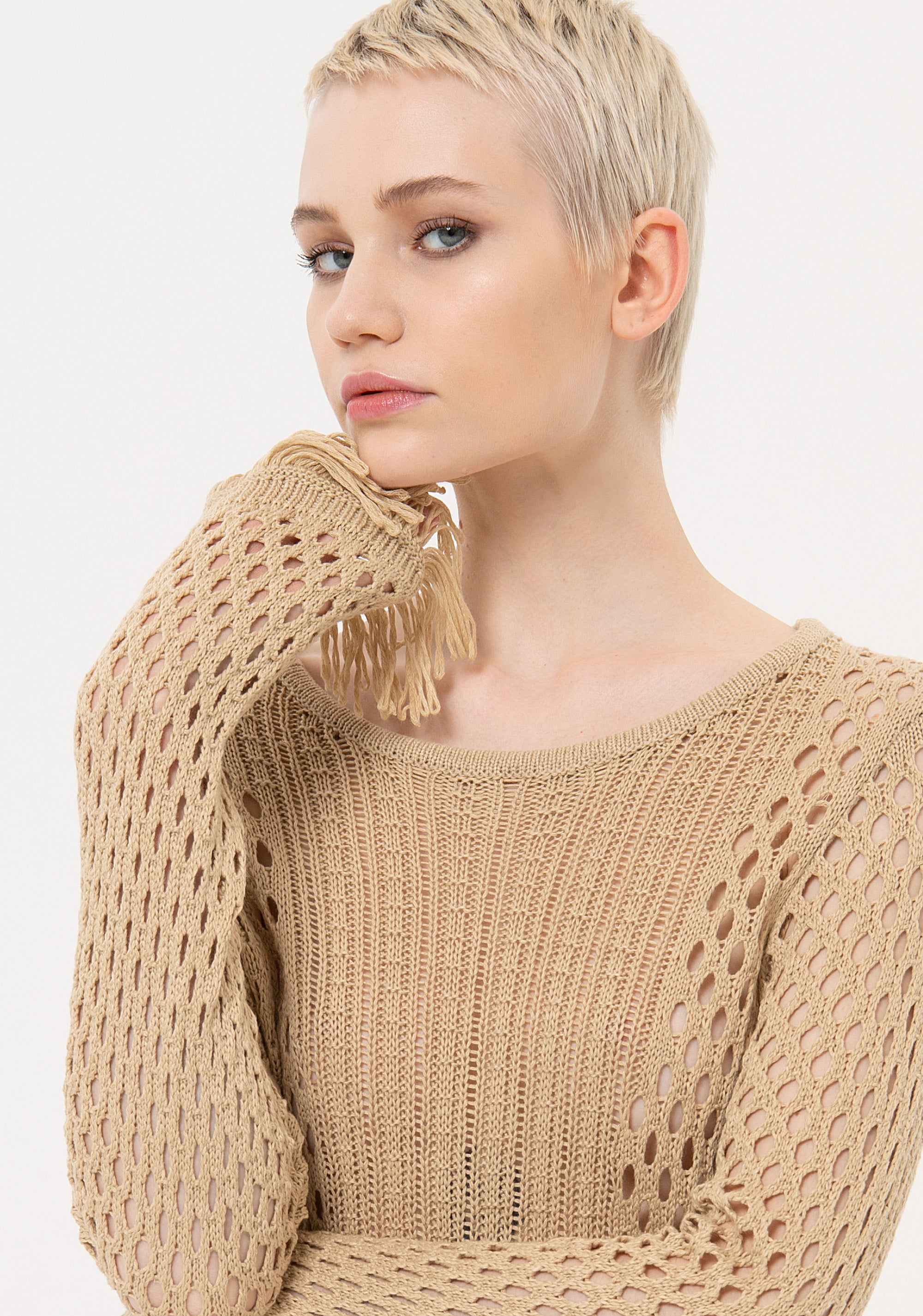 Maglia regular con punto rete FJ24ST7005K526O7 Fracomina