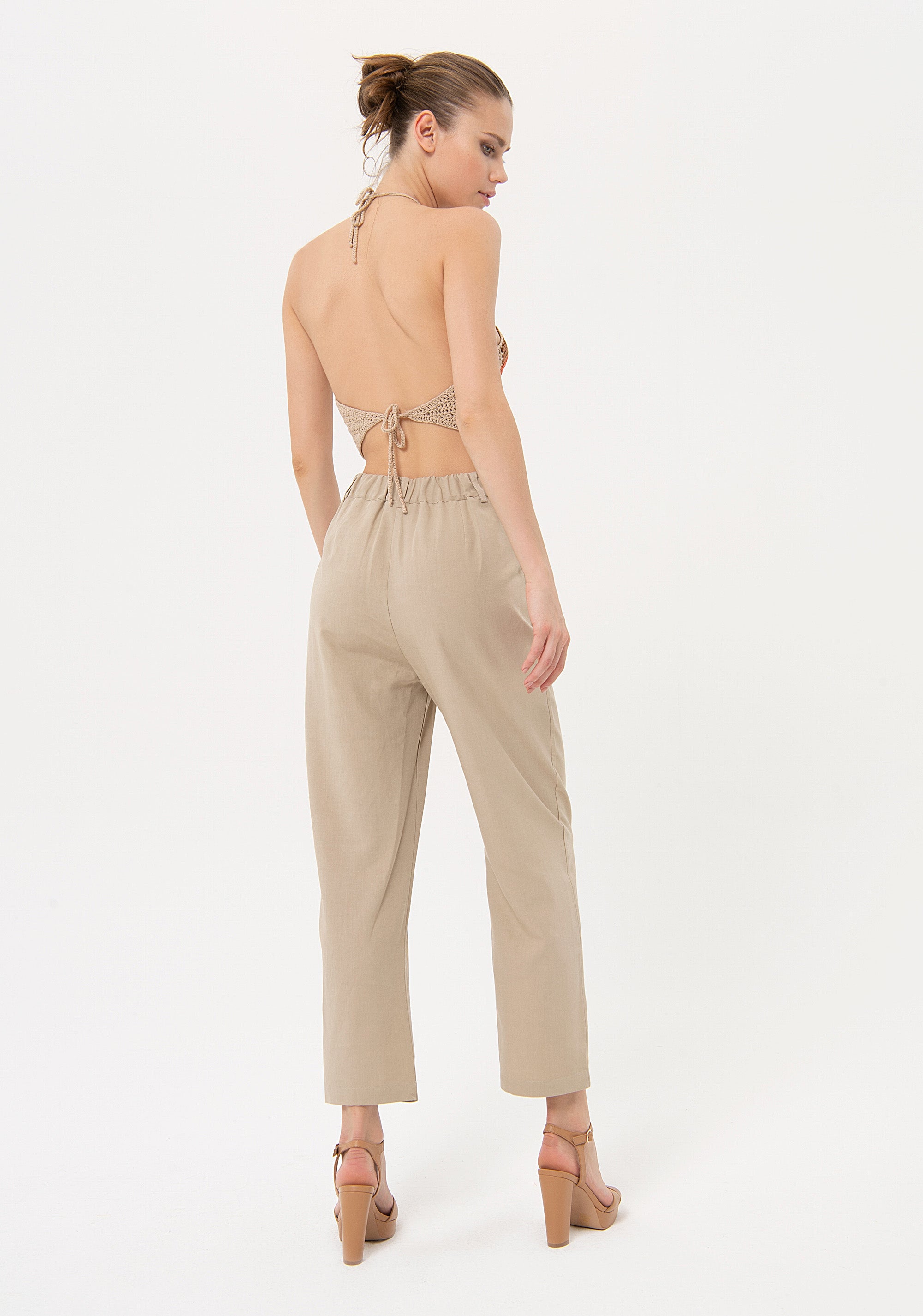 Pantaloni linea dritta in tessuto tecnico FJ24SV4001W62201 Fracomina