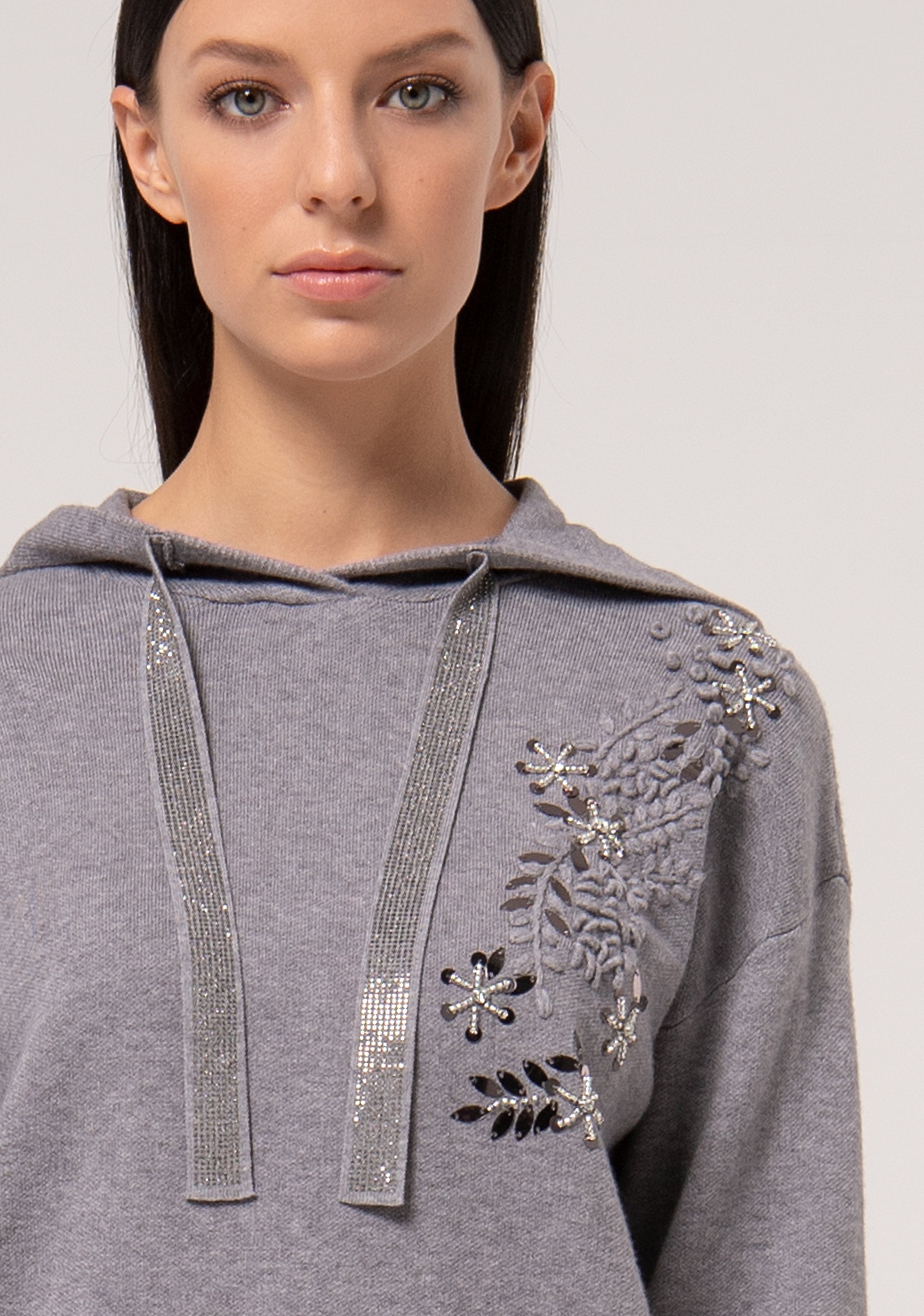 Maglia regular con cappuccio FJ24WT7001K468E5-159 Fracomina