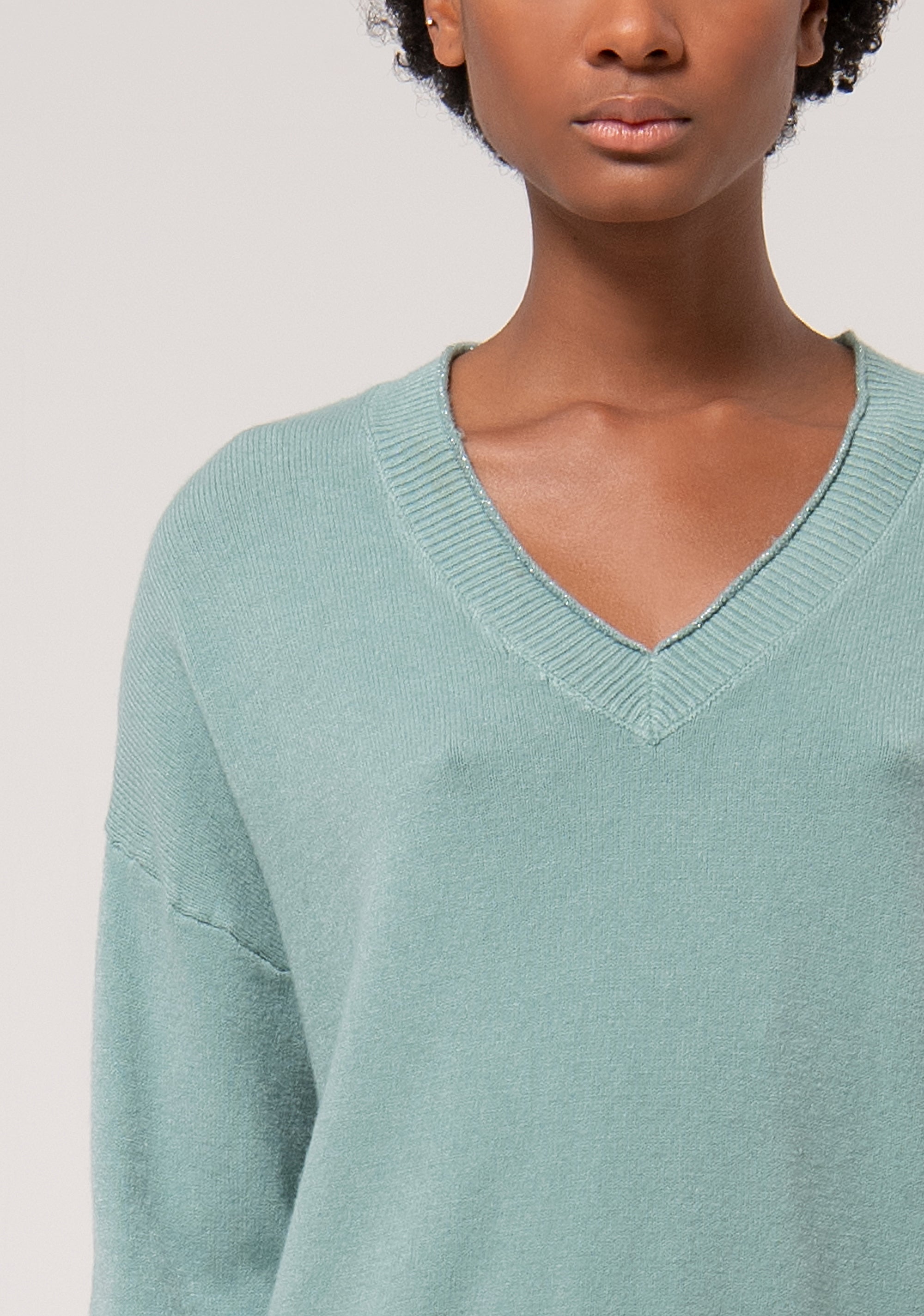 Maglia over con inserto in lurex FJ24WT7012K420Q7-S77 Fracomina