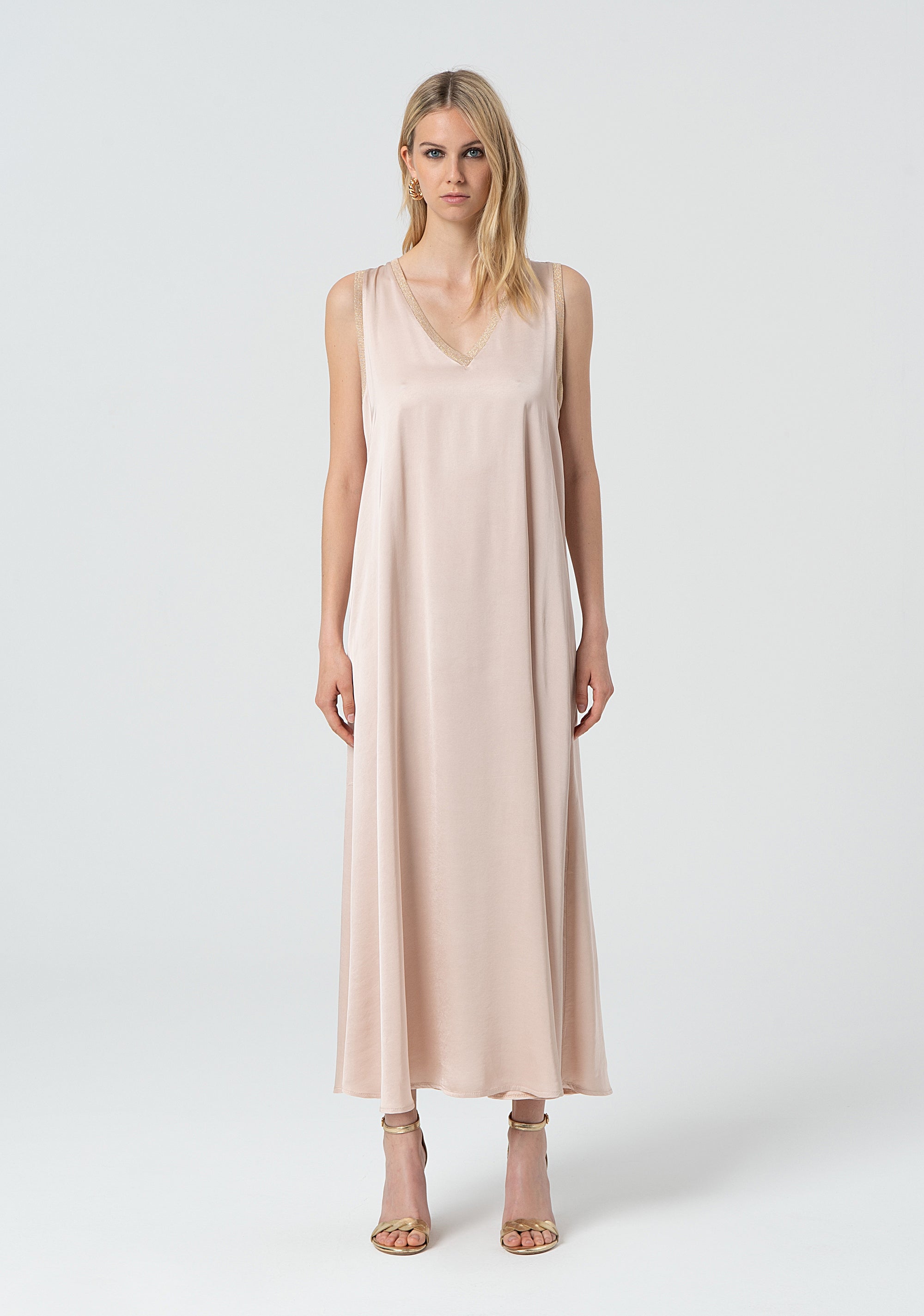 Orange Dress Vestiti Lunghi Arancioni Abito Senza Maniche Lungo In