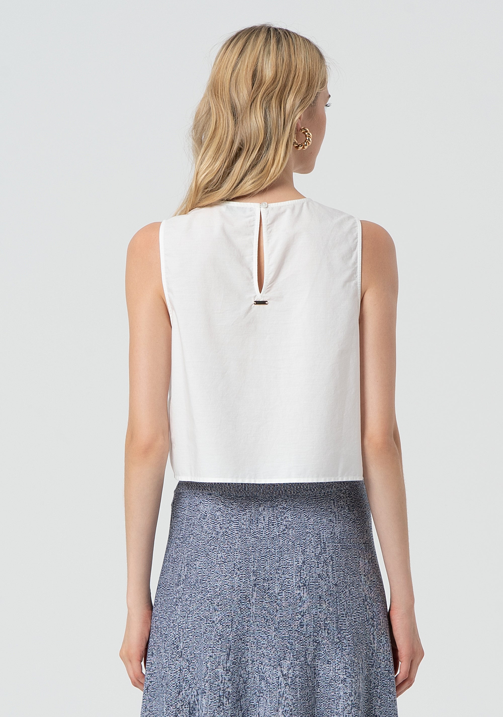 Top cropped in cotone FJ25ST2002W400E5-278 Fracomina