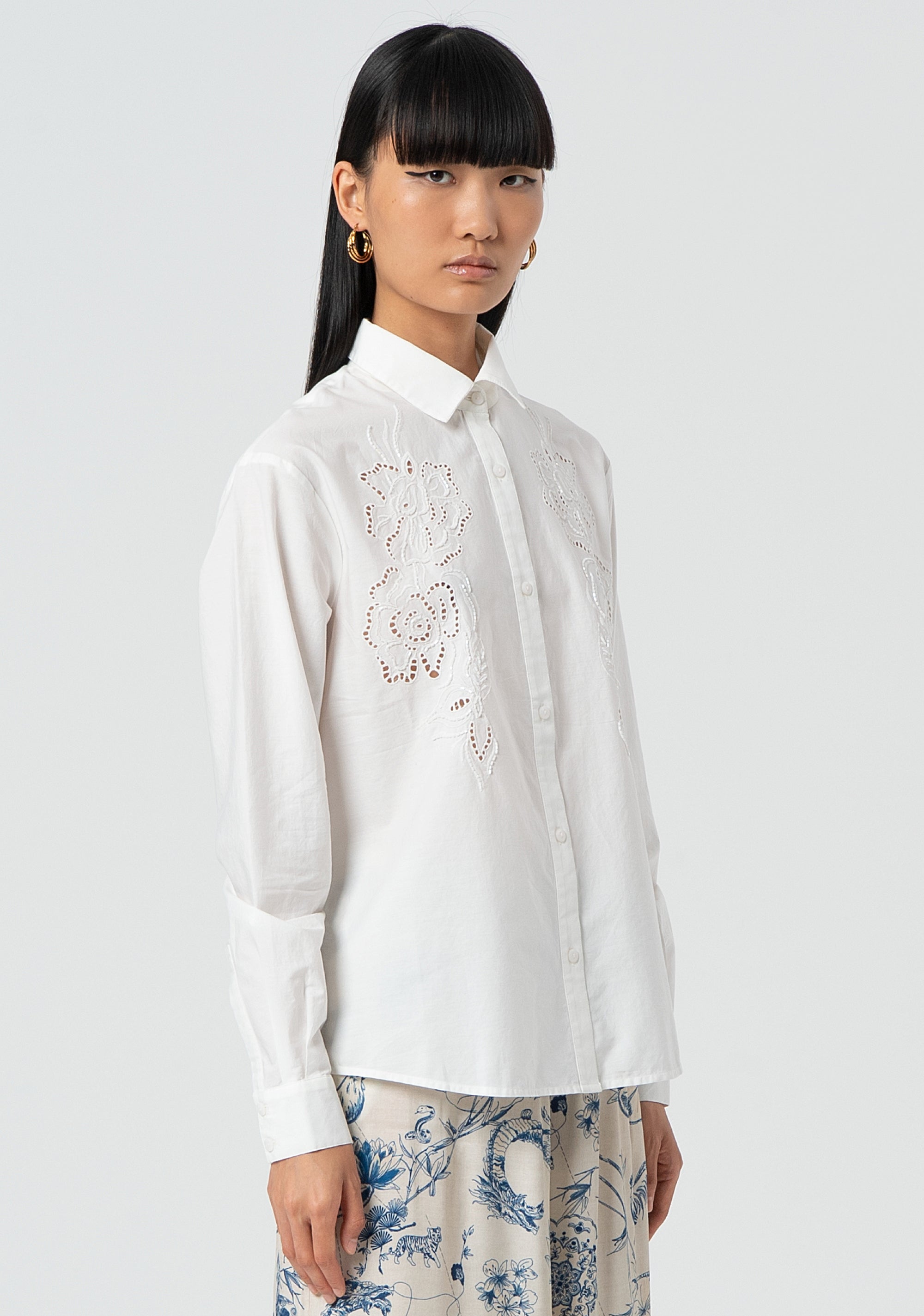 Camicia regular in cotone FJ25ST6003W400E5-278 Fracomina