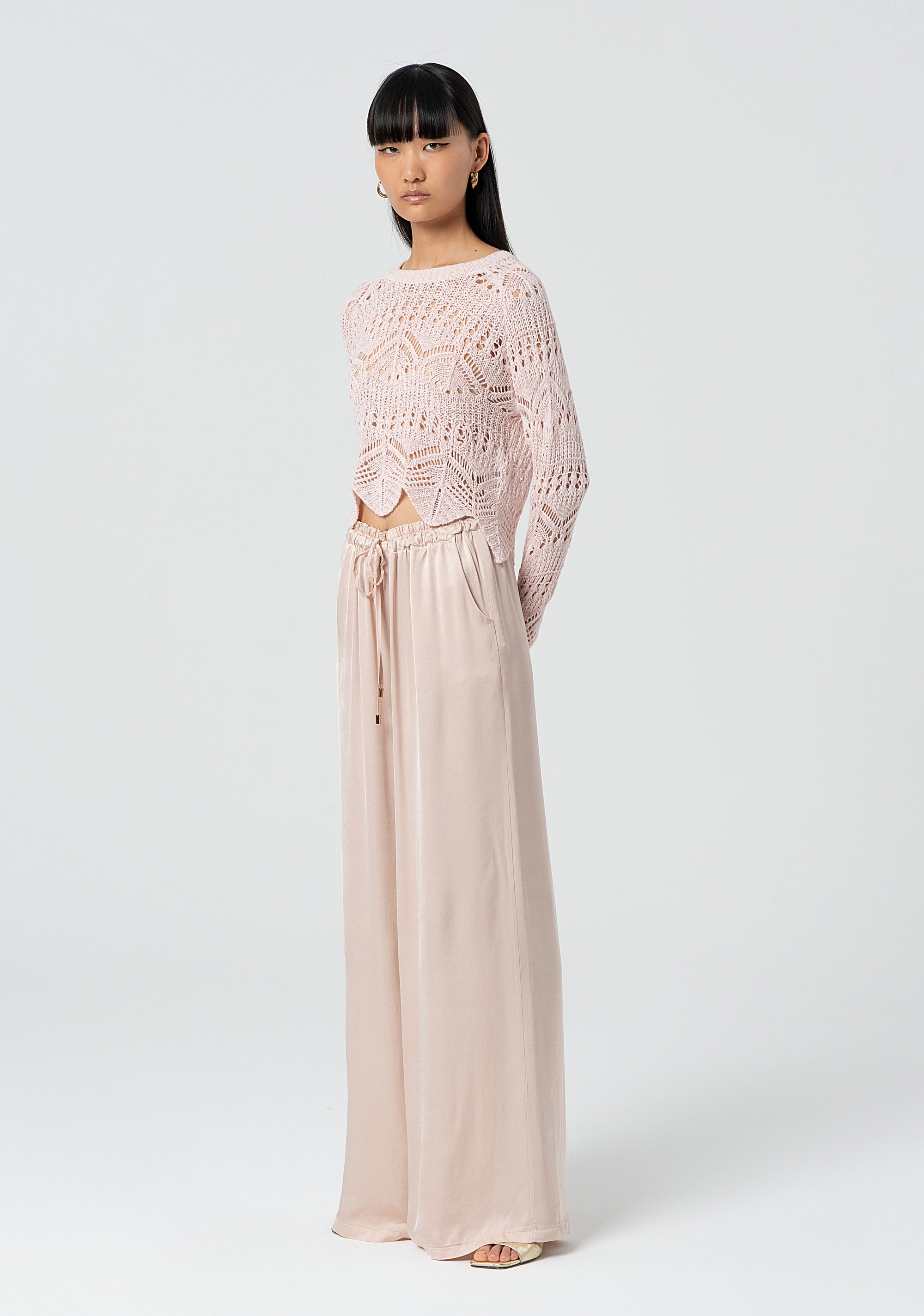 Pantalone palazzo wide in viscosa FJ25SV3003W45101-E06 Fracomina