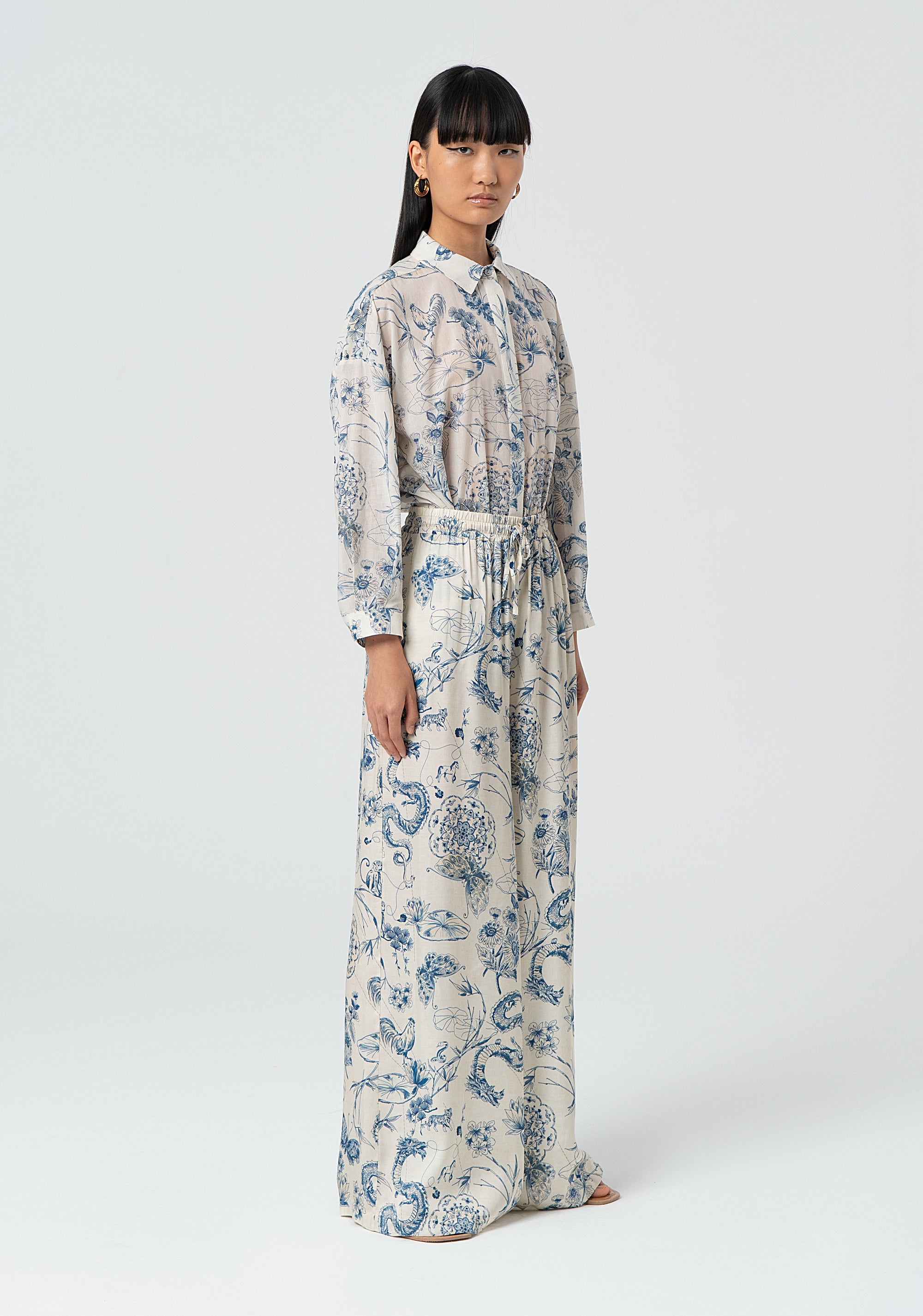 Pantalone palazzo wide in fantasia FJ25SV3004W451N4-283 Fracomina