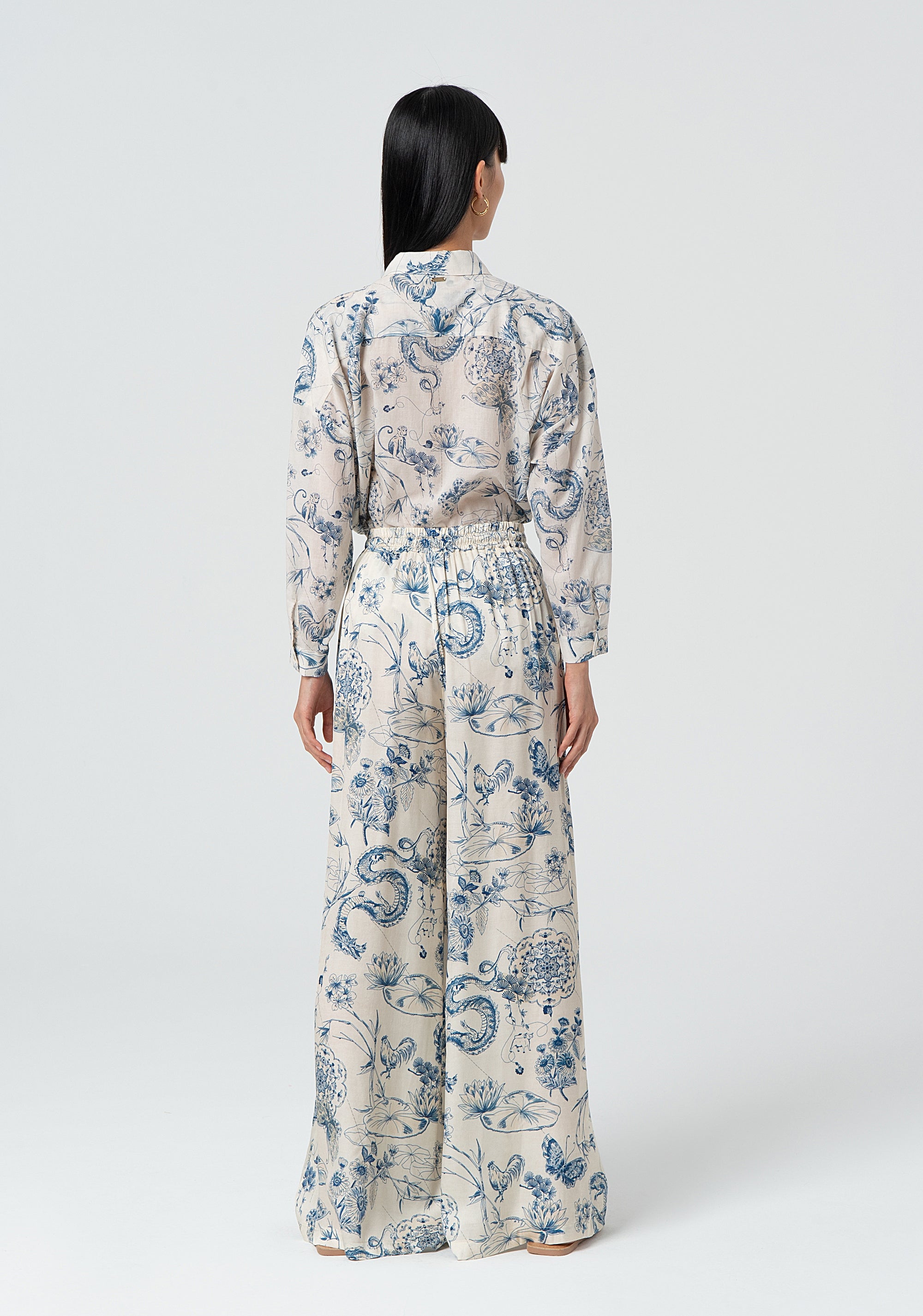 Pantalone palazzo wide in fantasia FJ25SV3004W451N4-283 Fracomina