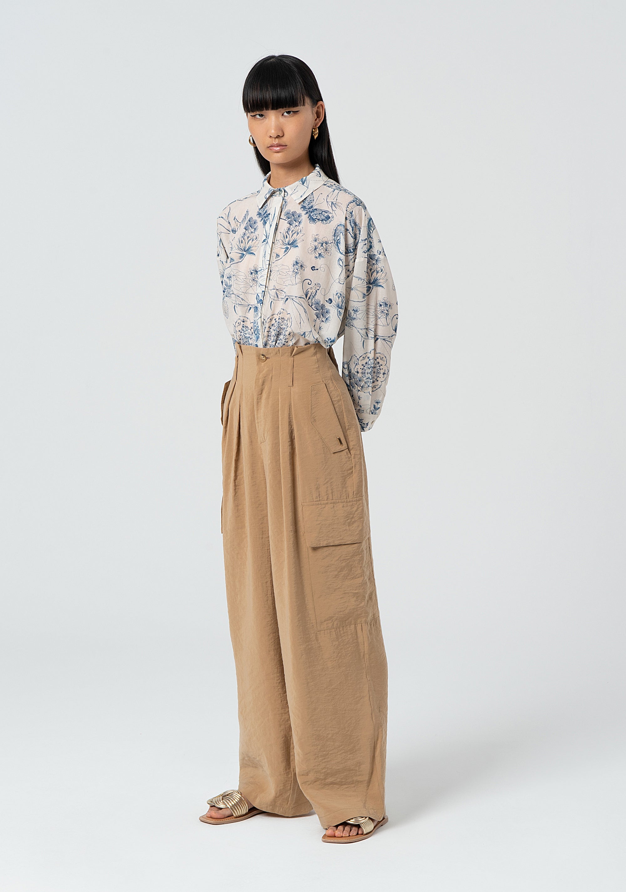 Pantaloni wide leg in fluido modal FJ25SVC002W49401-050 Fracomina