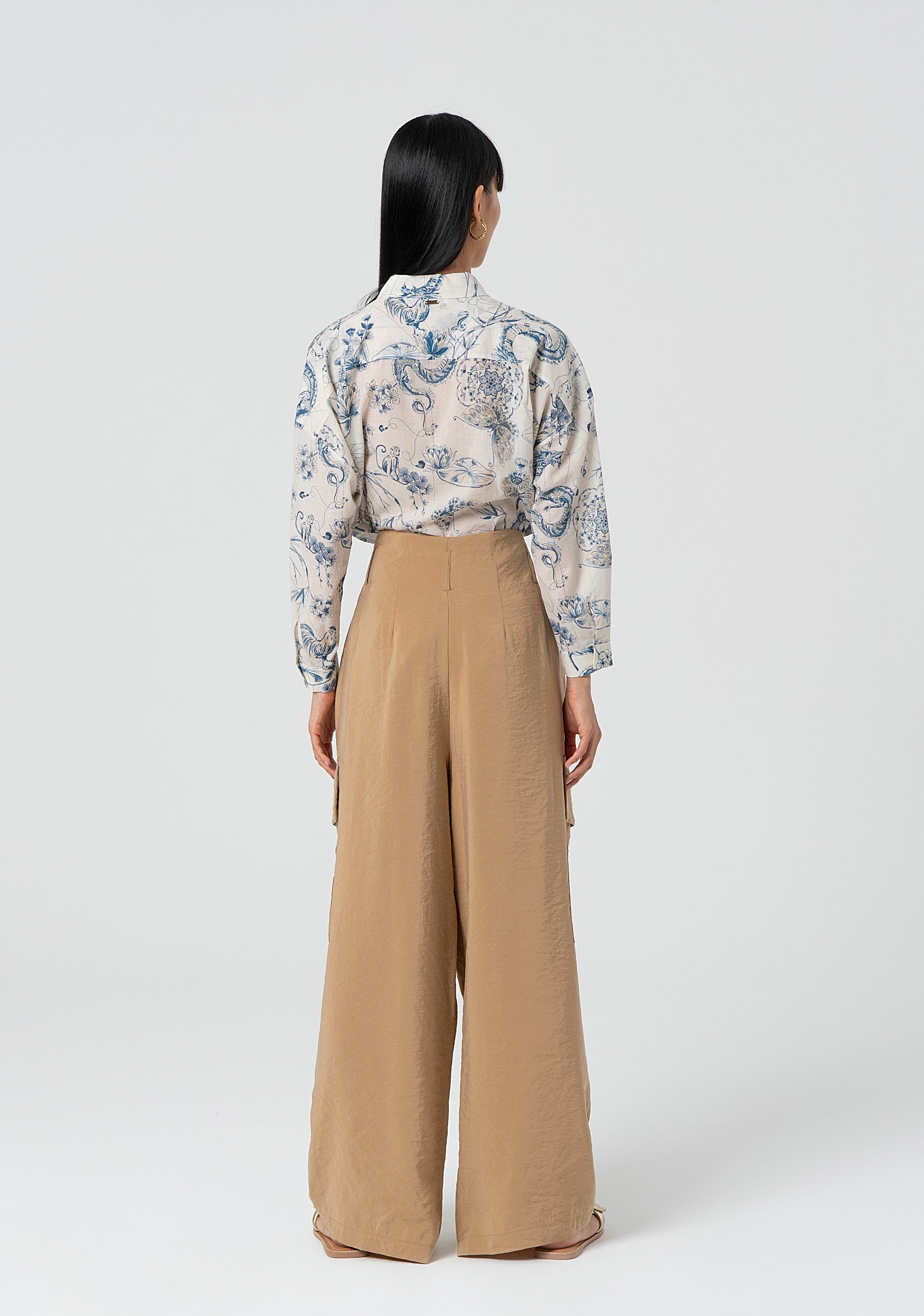 Pantaloni wide leg in fluido modal FJ25SVC002W49401-050 Fracomina