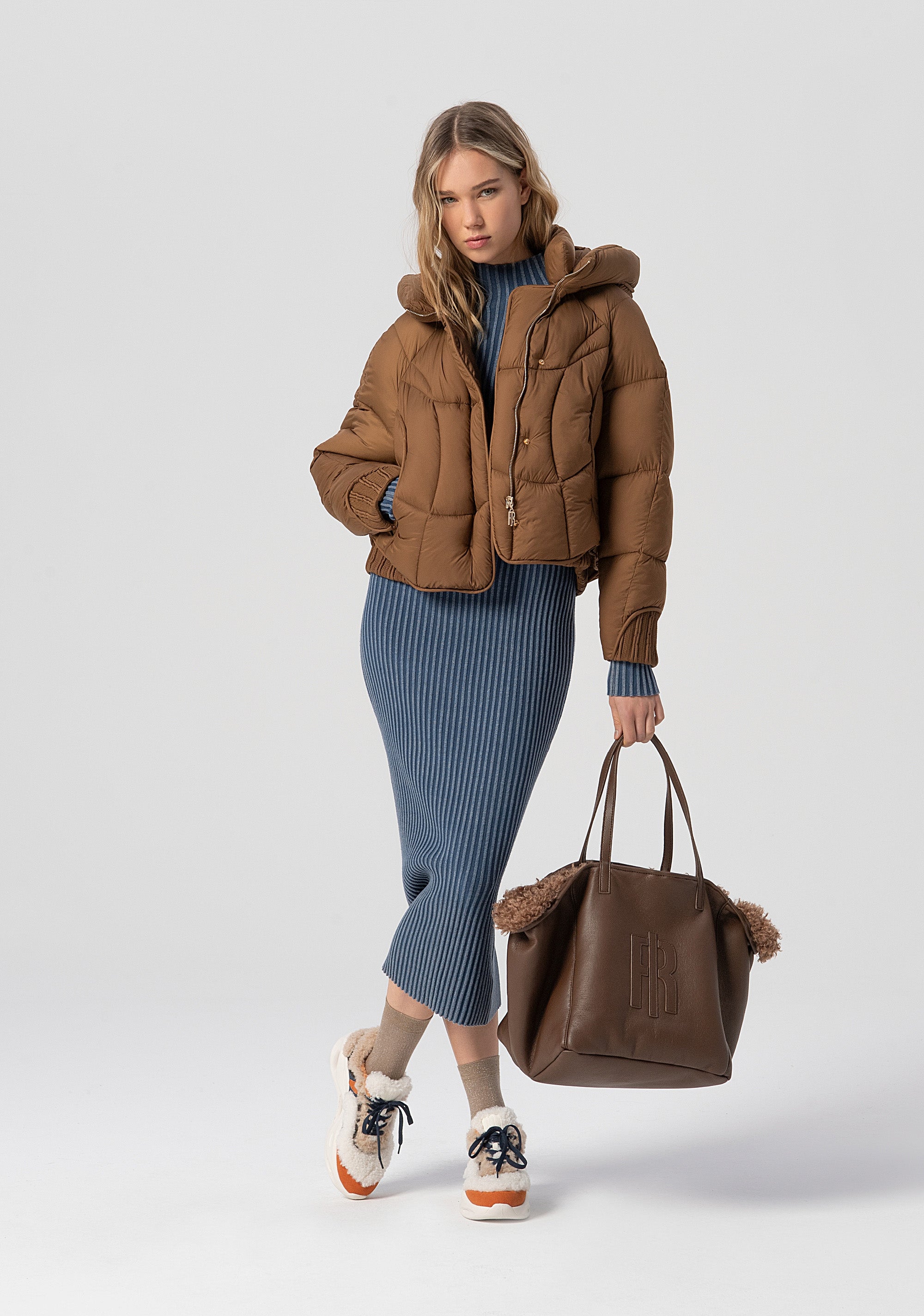 Piumino regolare imbottito in nylon FJ25WC3002O42301-A25 Fracomina