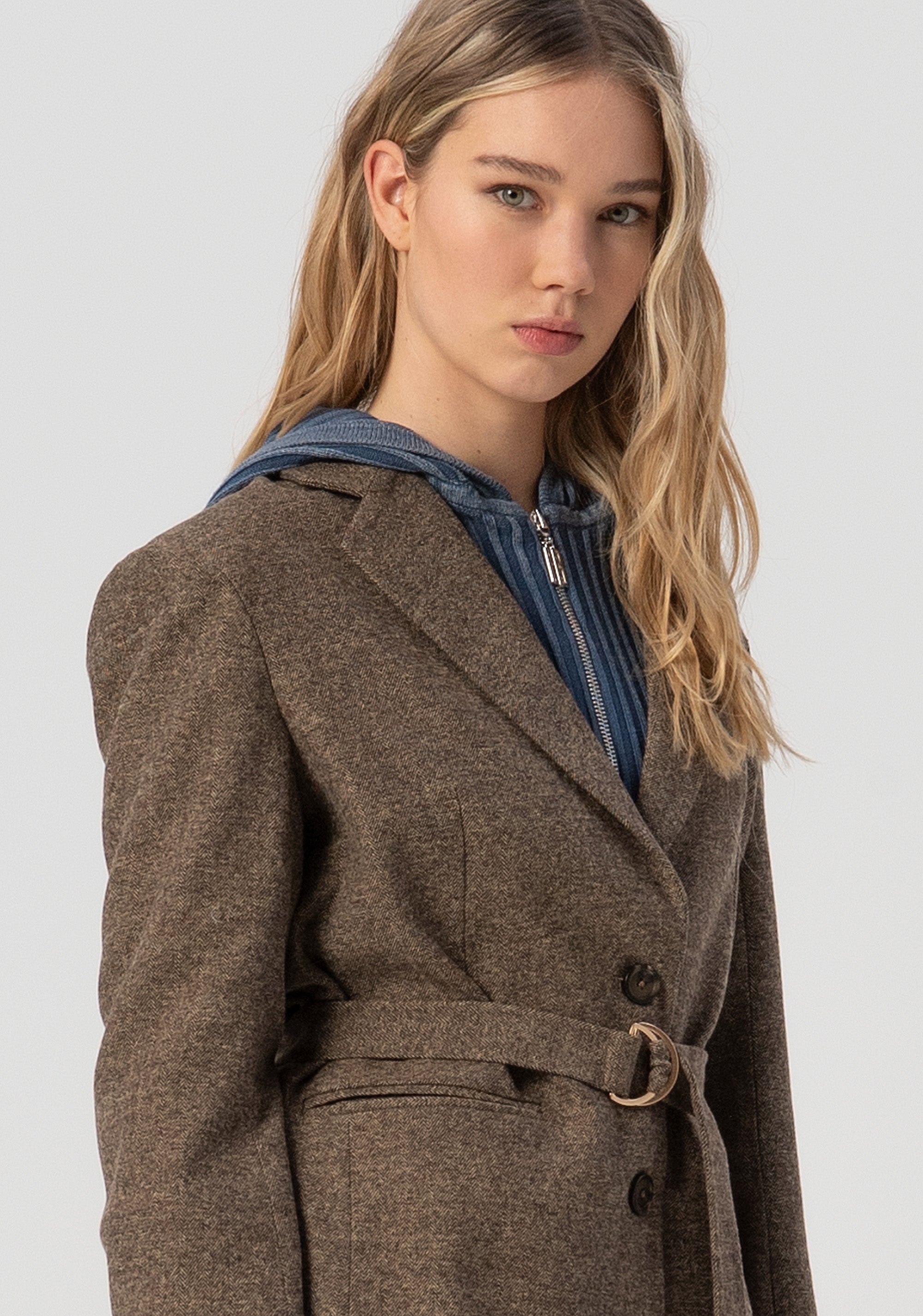 Blazer monopetto regular con fusciacca in vita FJ25WJ3006W81601-091 Fracomina