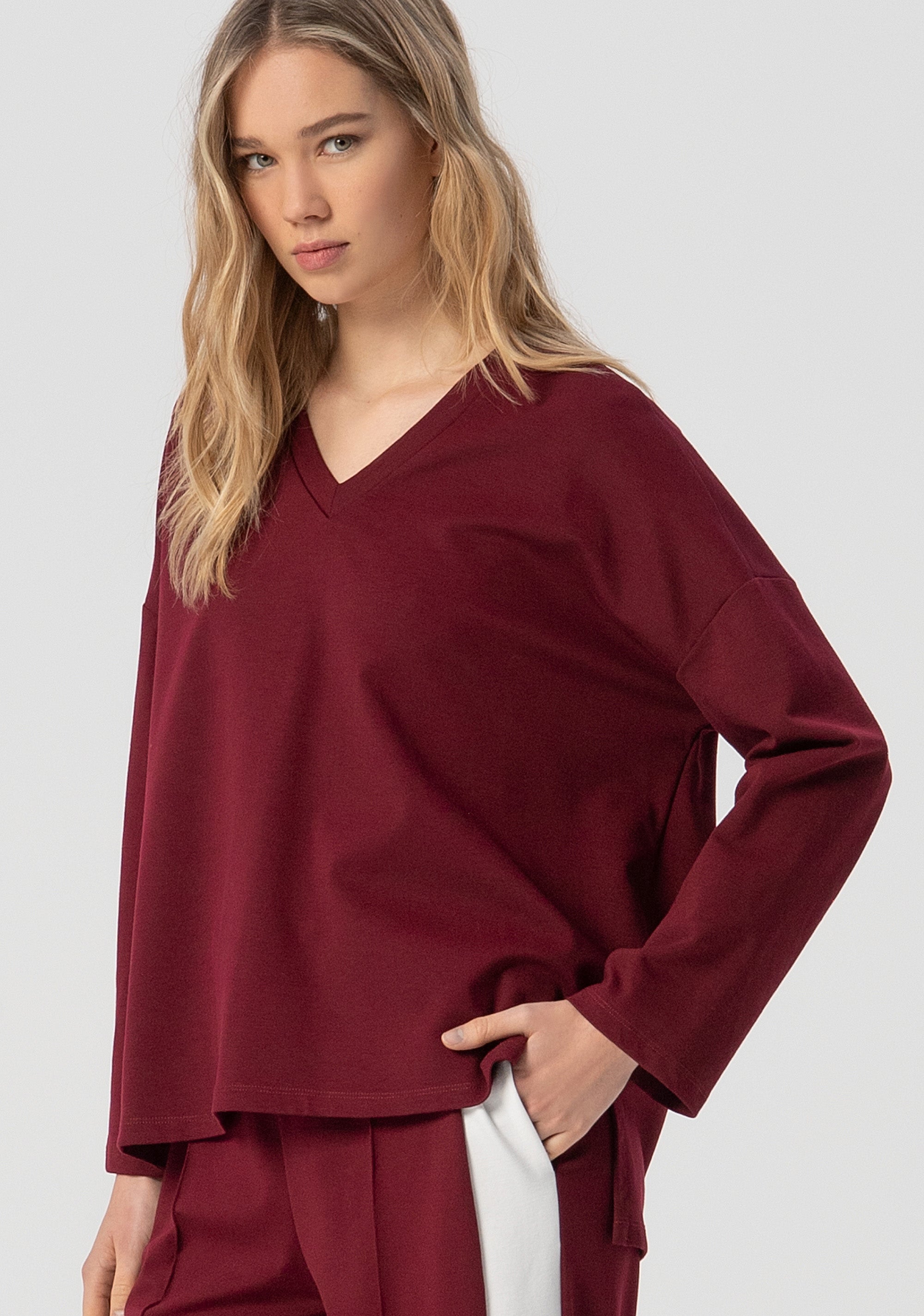 T-shirt ampia con scollo a V FJ25WT3002W72701-H75 Fracomina