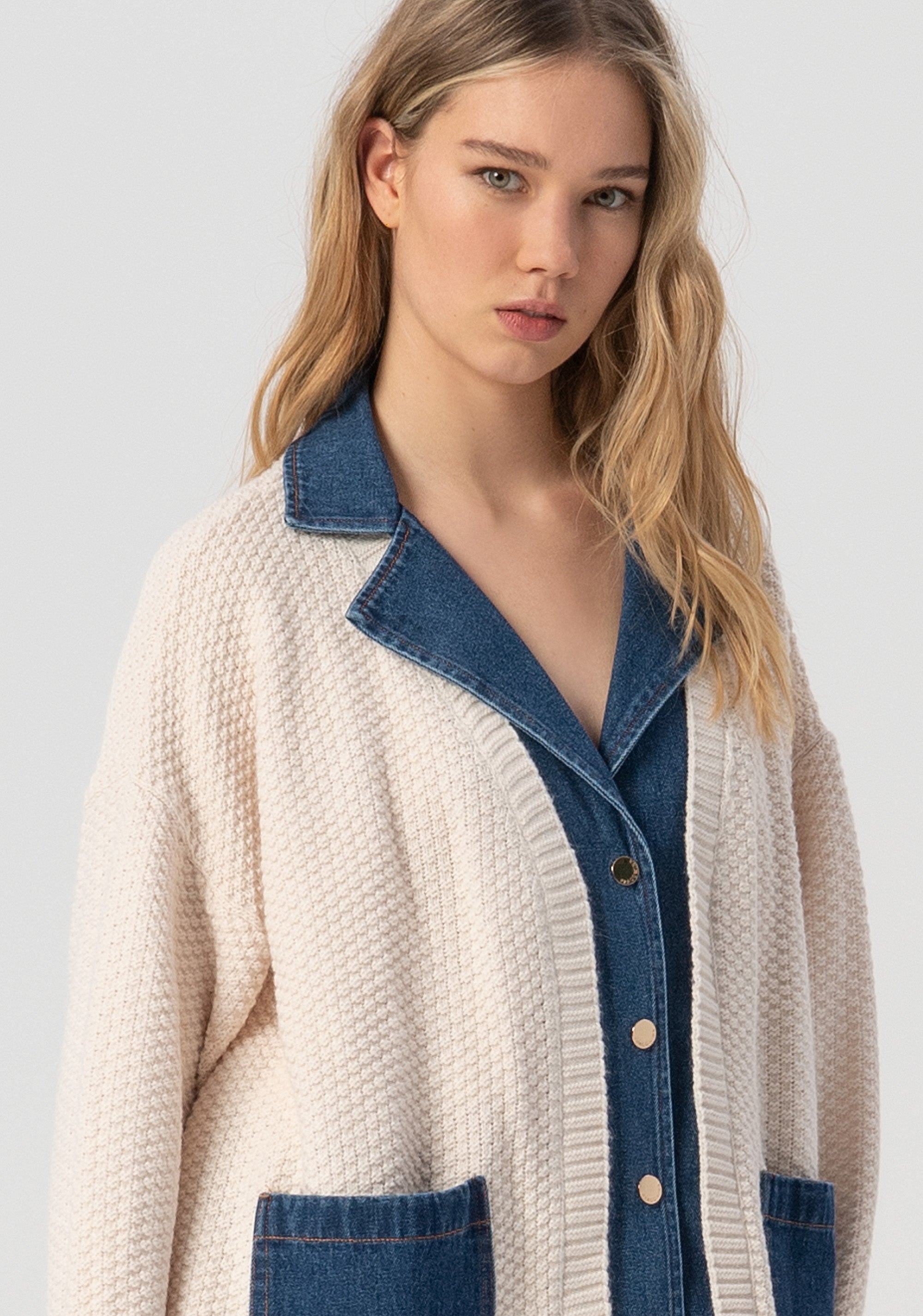 Cardigan over lungo con lana ed alpaca FJ25WT8012K47801-G19 Fracomina