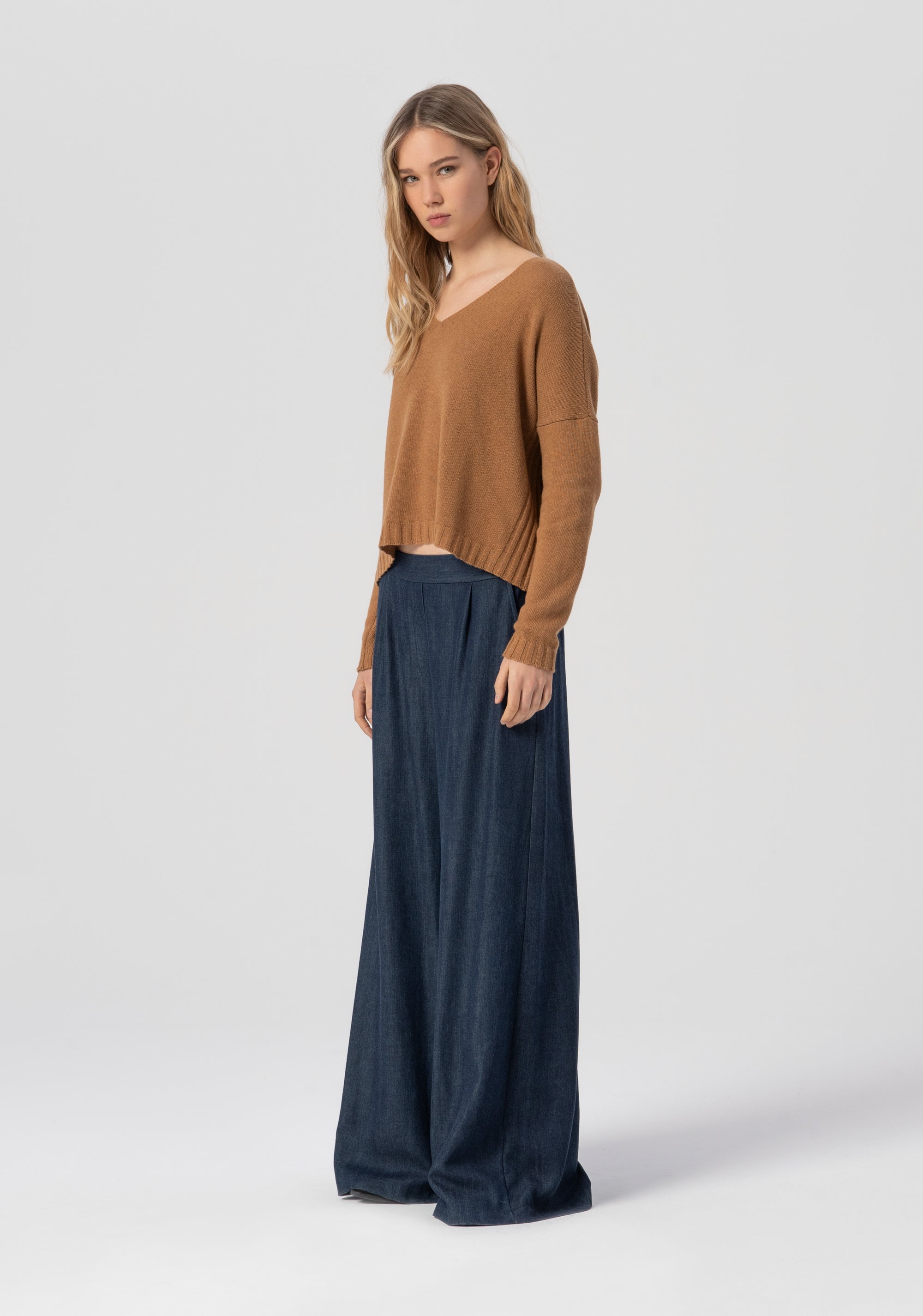 Pantalone a palazzo in fluido lyocell FJ25WV3003W78301-166 Fracomina