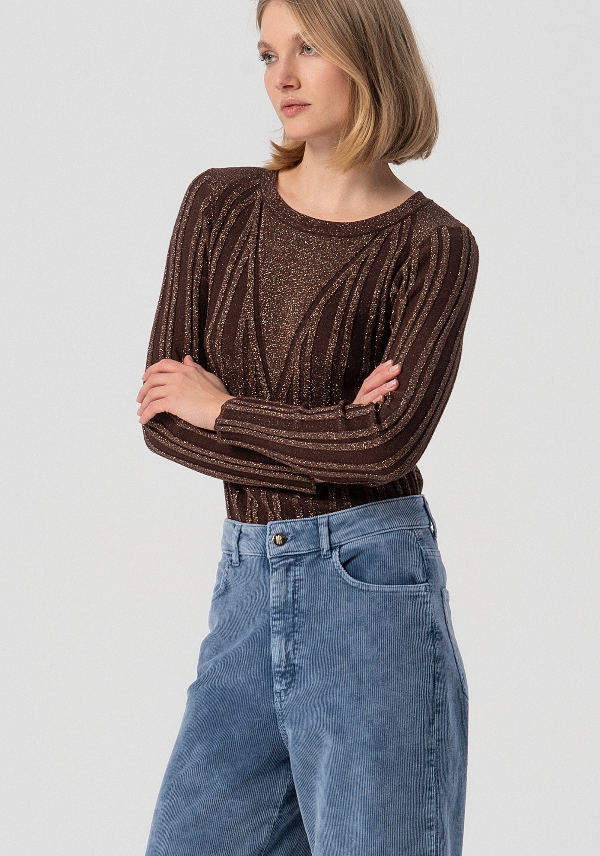 Pantaloni carrot in velluto FJ25WVD004W59601-166 Fracomina