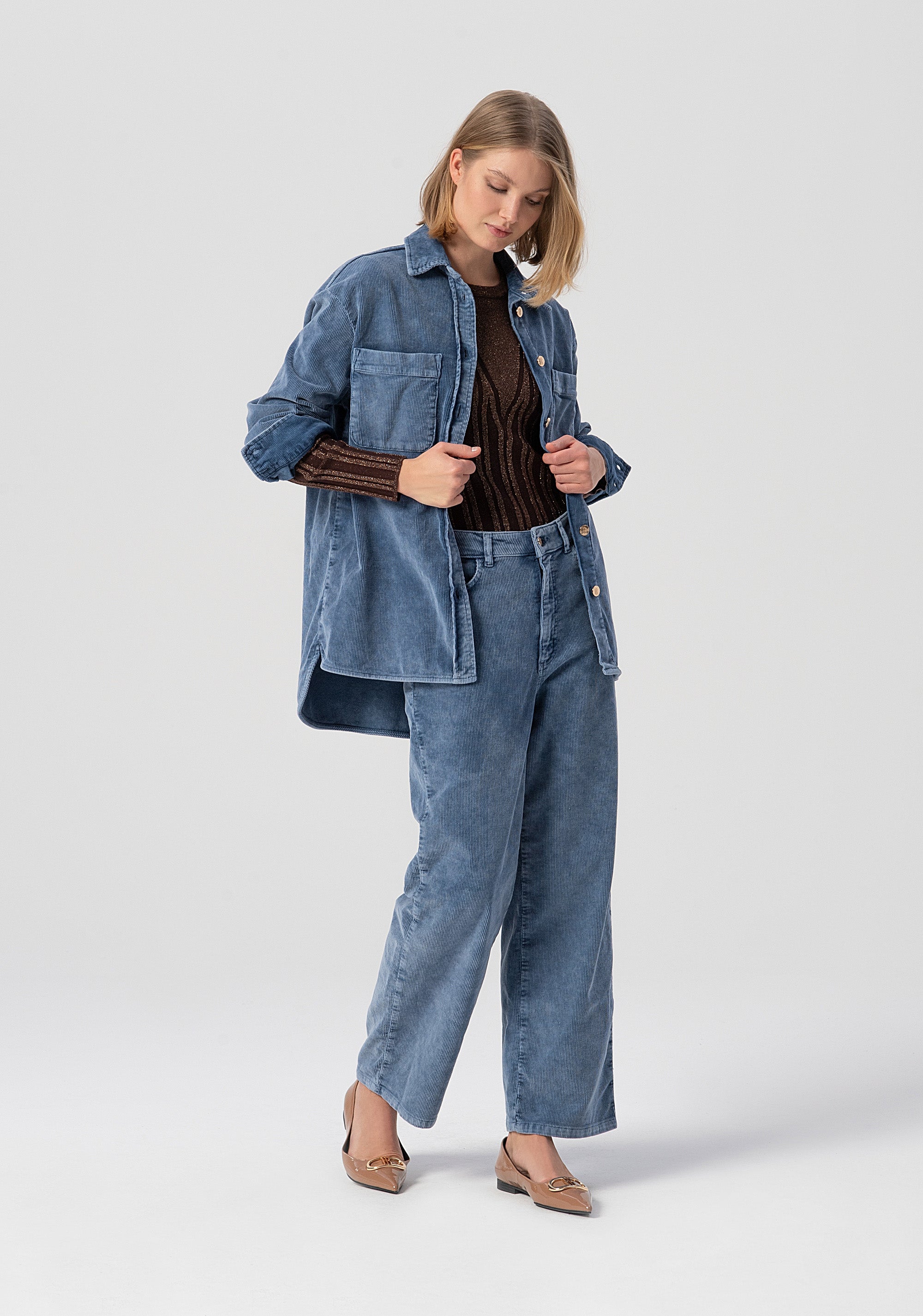 Pantaloni carrot in velluto FJ25WVD004W59601-166 Fracomina
