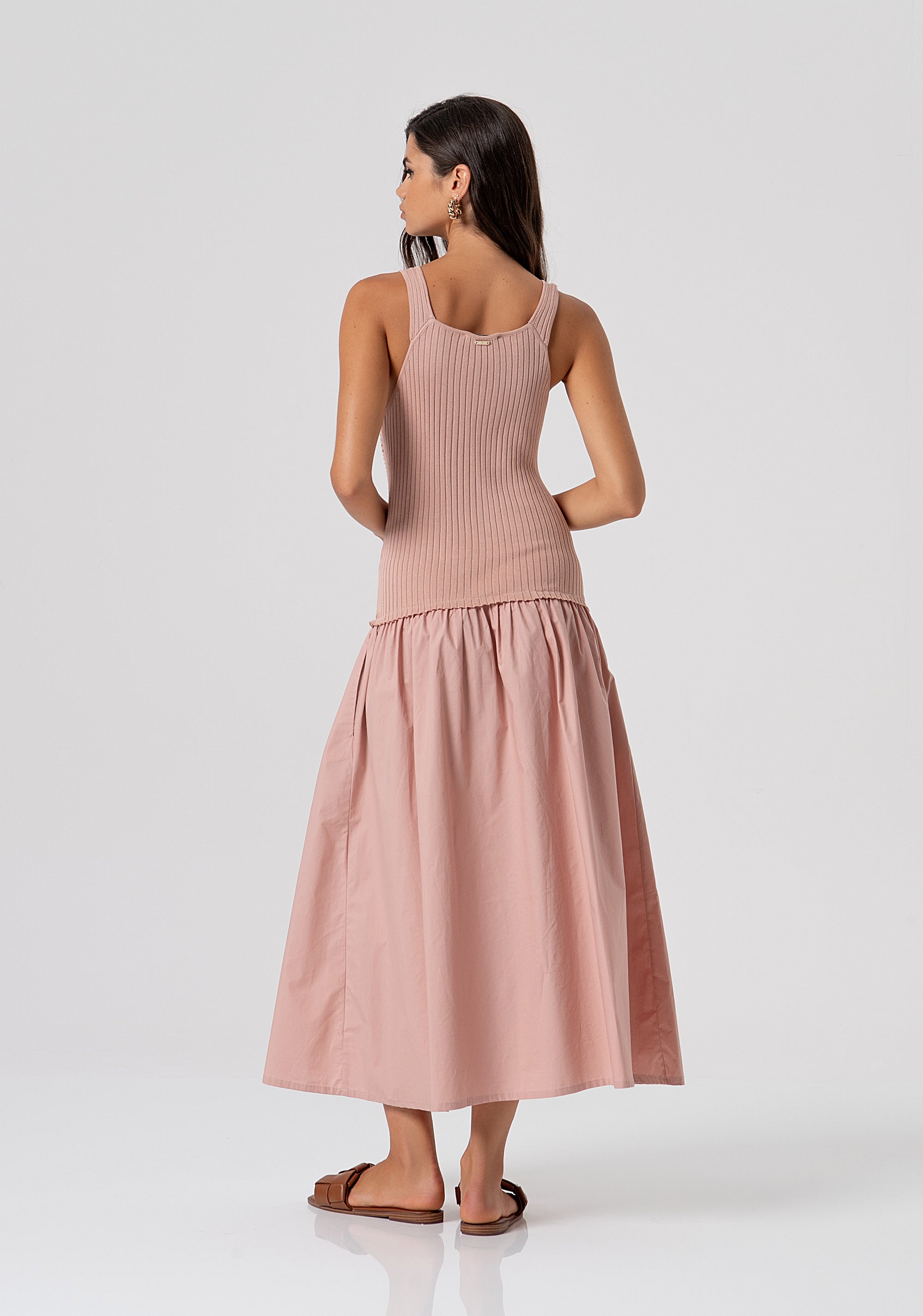 Abito regular lungo in mix di tessuti FJ26SD2005W400R9-103 Fracomina