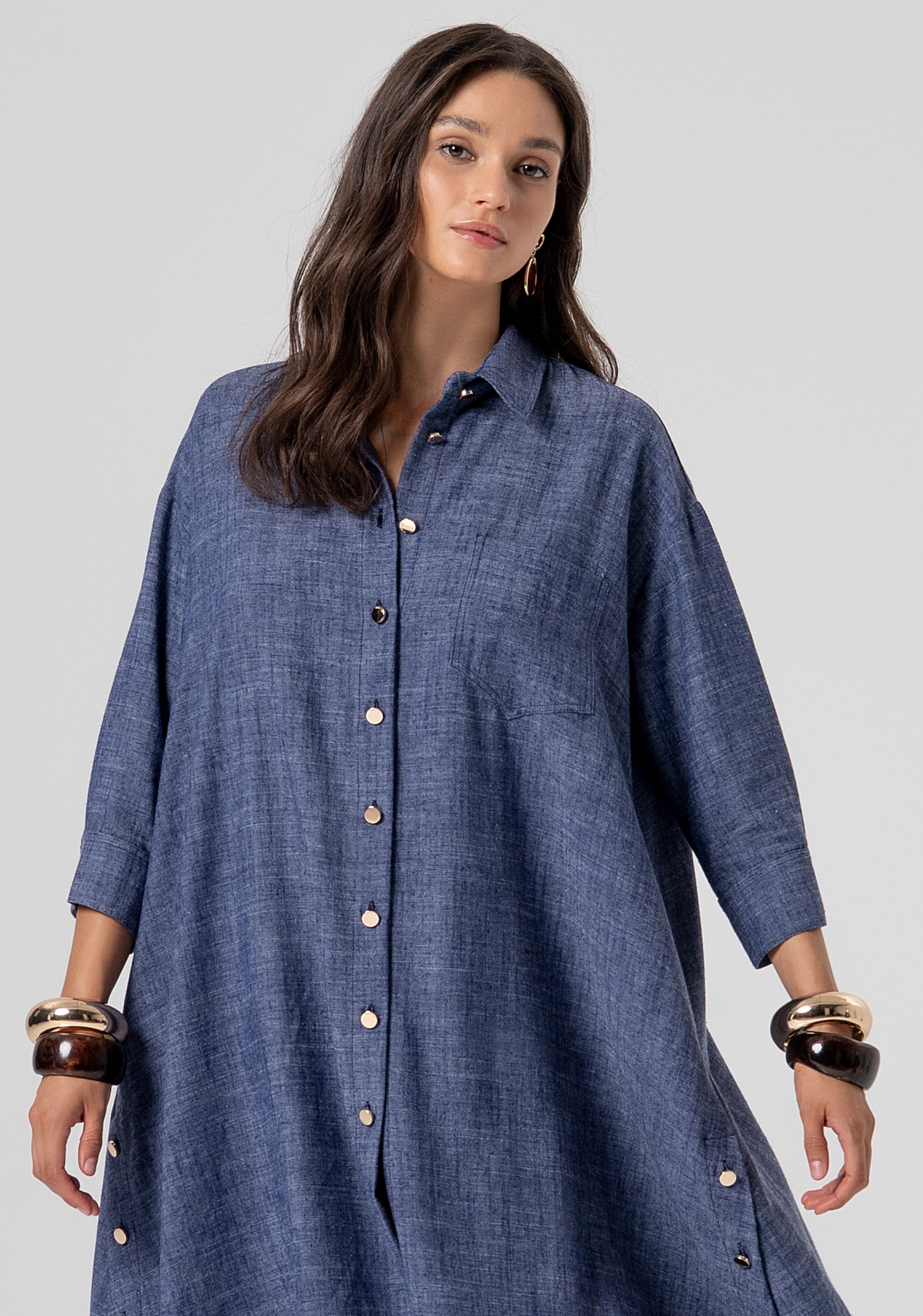 Abito linea ad A mini con lino FJ26SD2009W84301-064 Fracomina