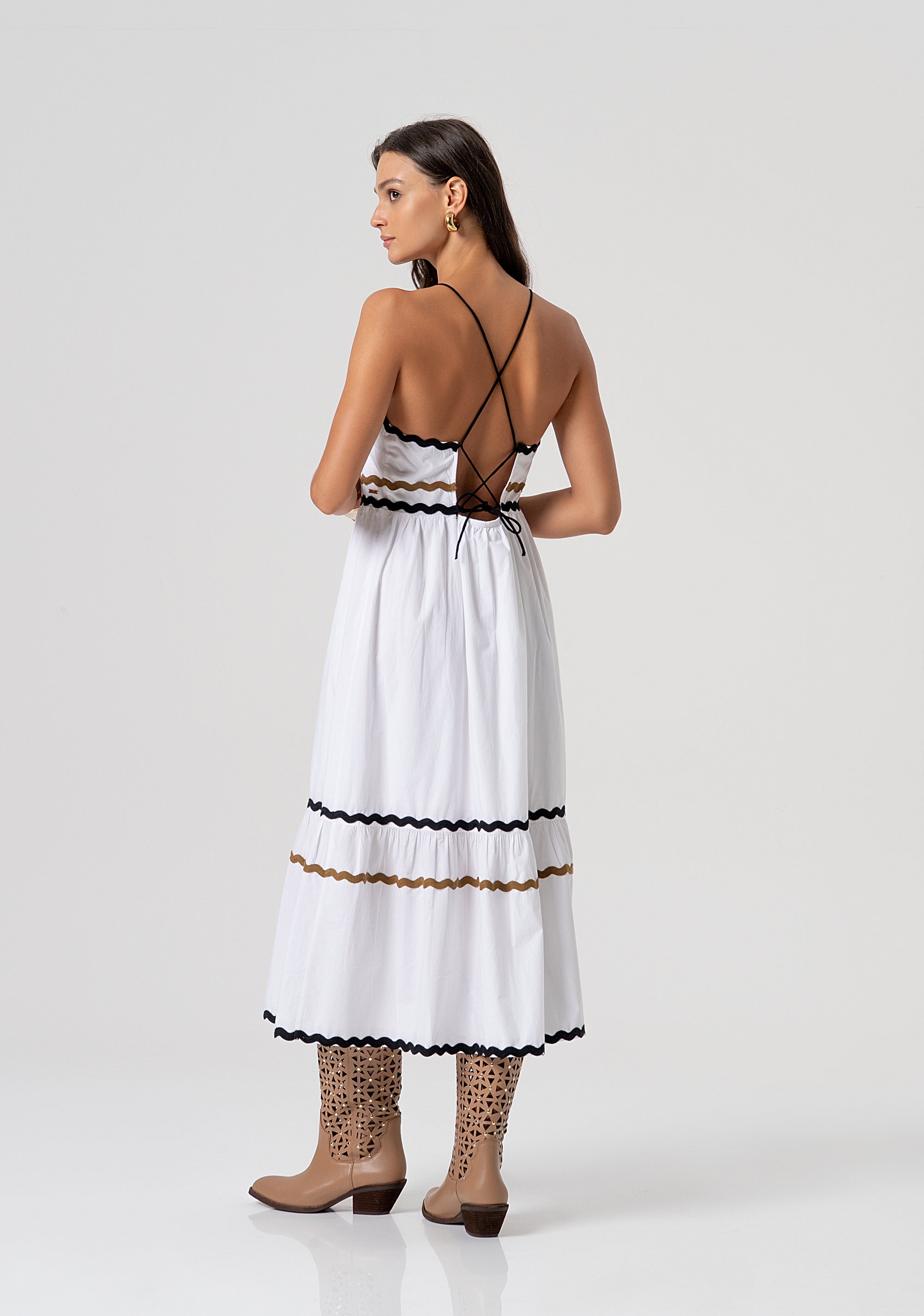 Abito senza maniche lungo in cotone FJ26SD3001W40001-278 Fracomina