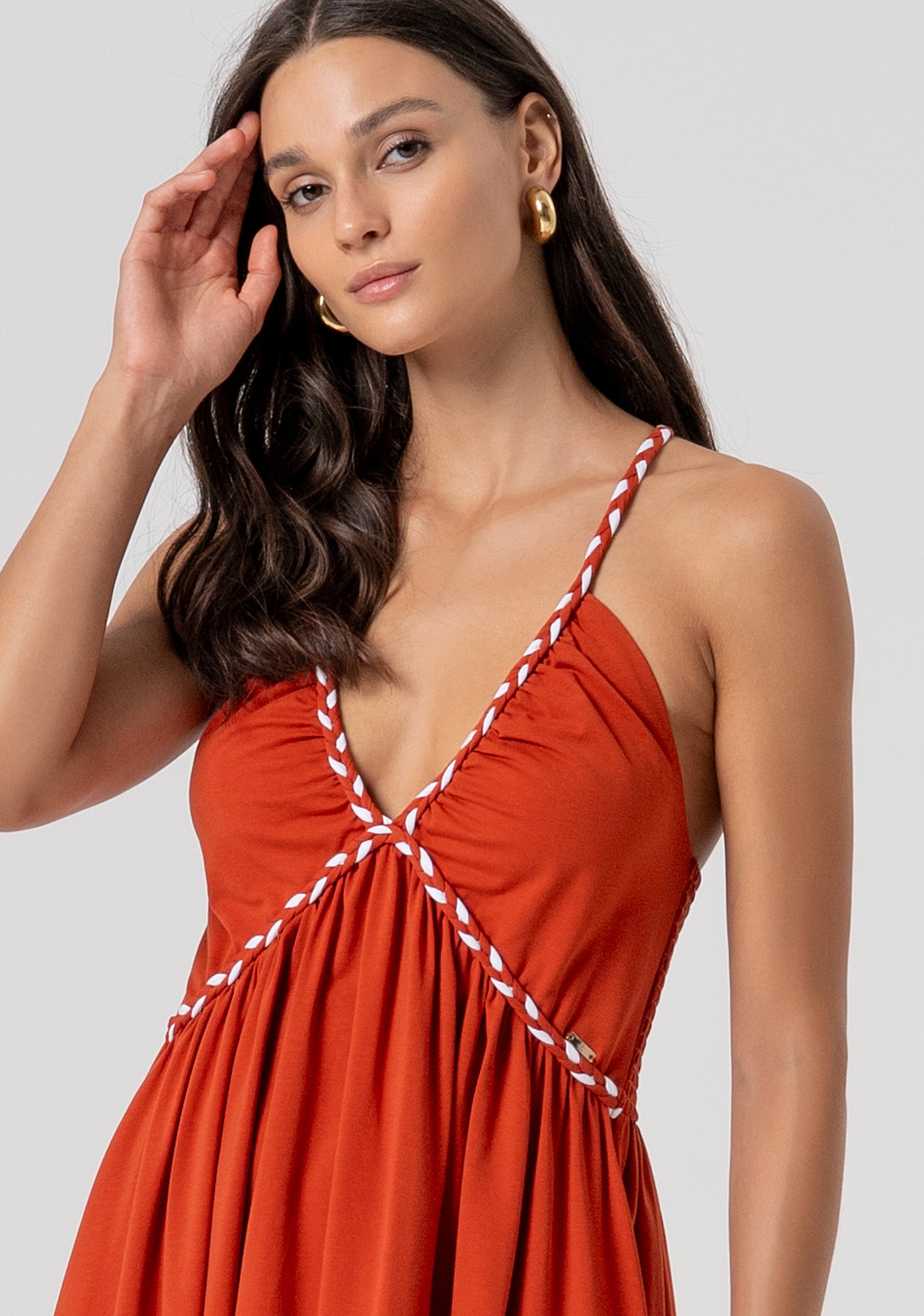 Abito senza maniche lungo in cotone e lyocell FJ26SD3005J49401-M44 Fracomina