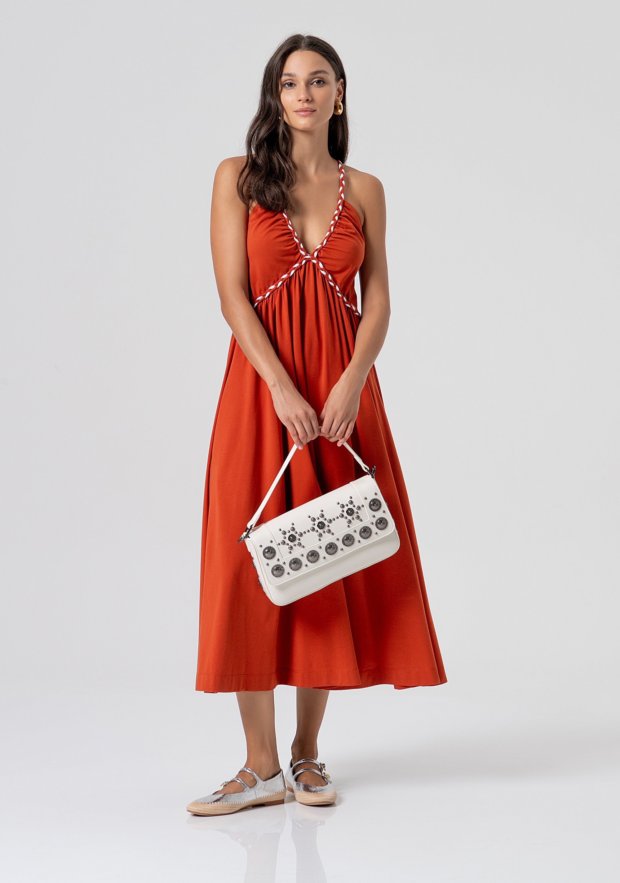 Abito senza maniche lungo in cotone e lyocell FJ26SD3005J49401-M44 Fracomina