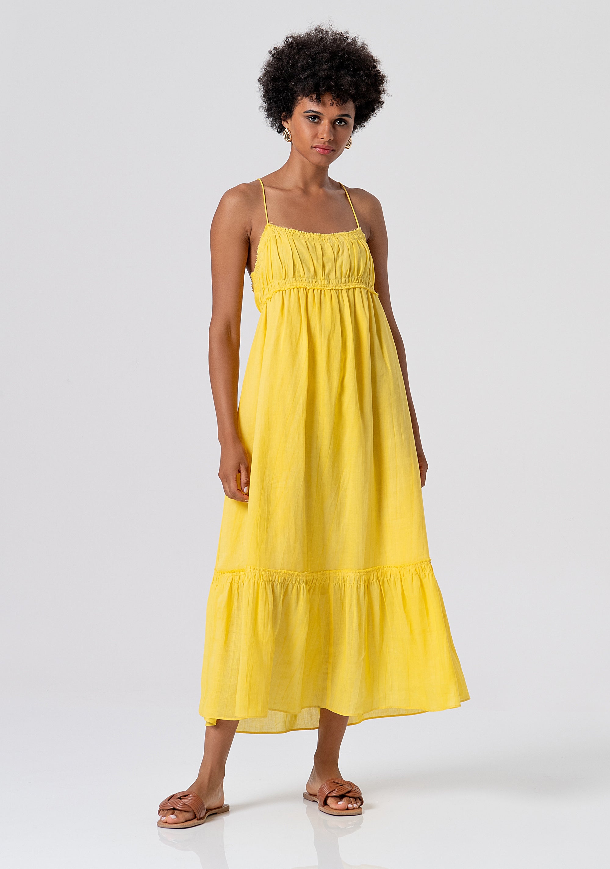 Abito senza maniche lungo in tessuto con lino e lyocell FJ26SD3008W83801-Q91 Fracomina