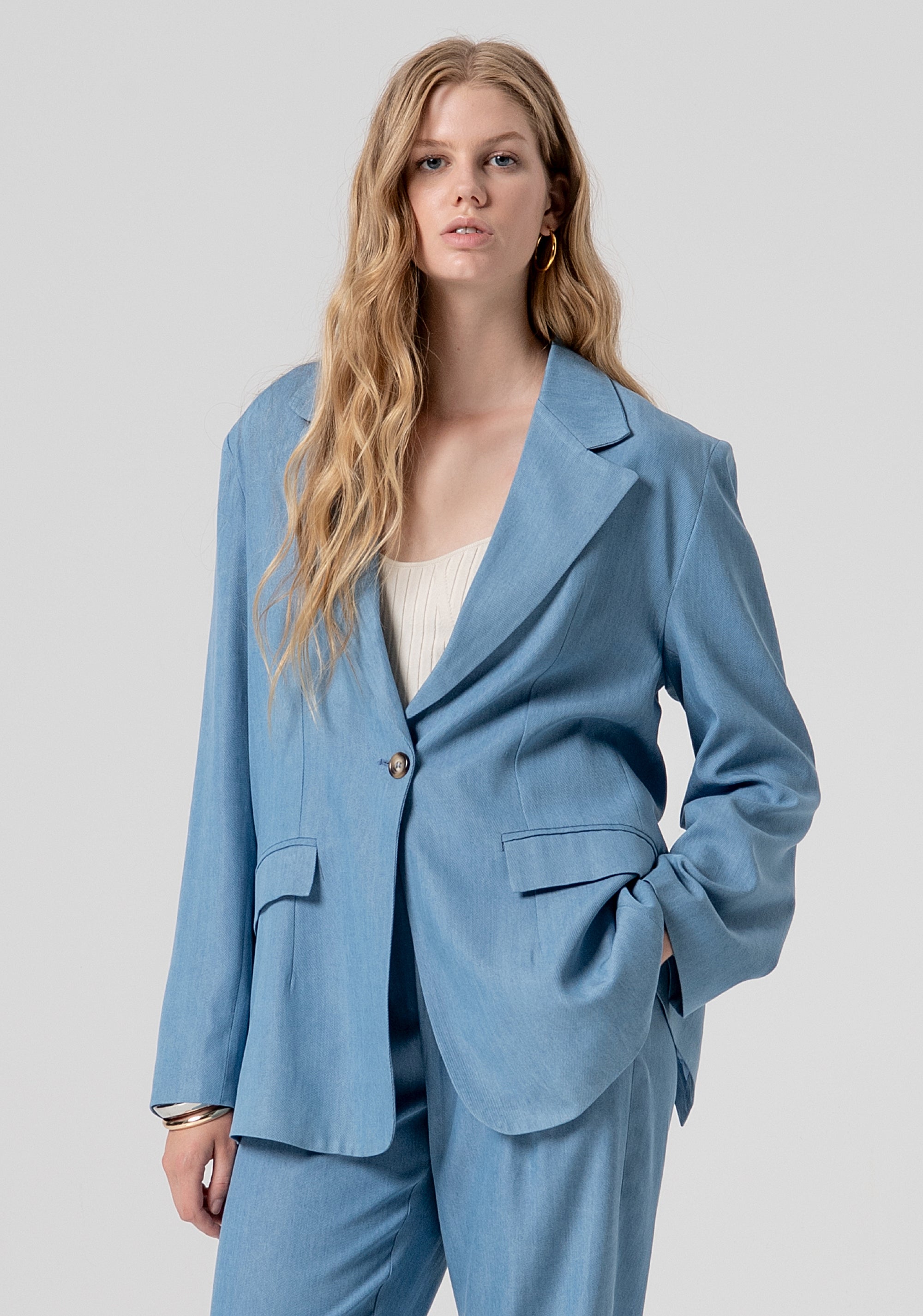 Blazer regular lungo in lyocell FJ26SJ3002W78301-175 Fracomina