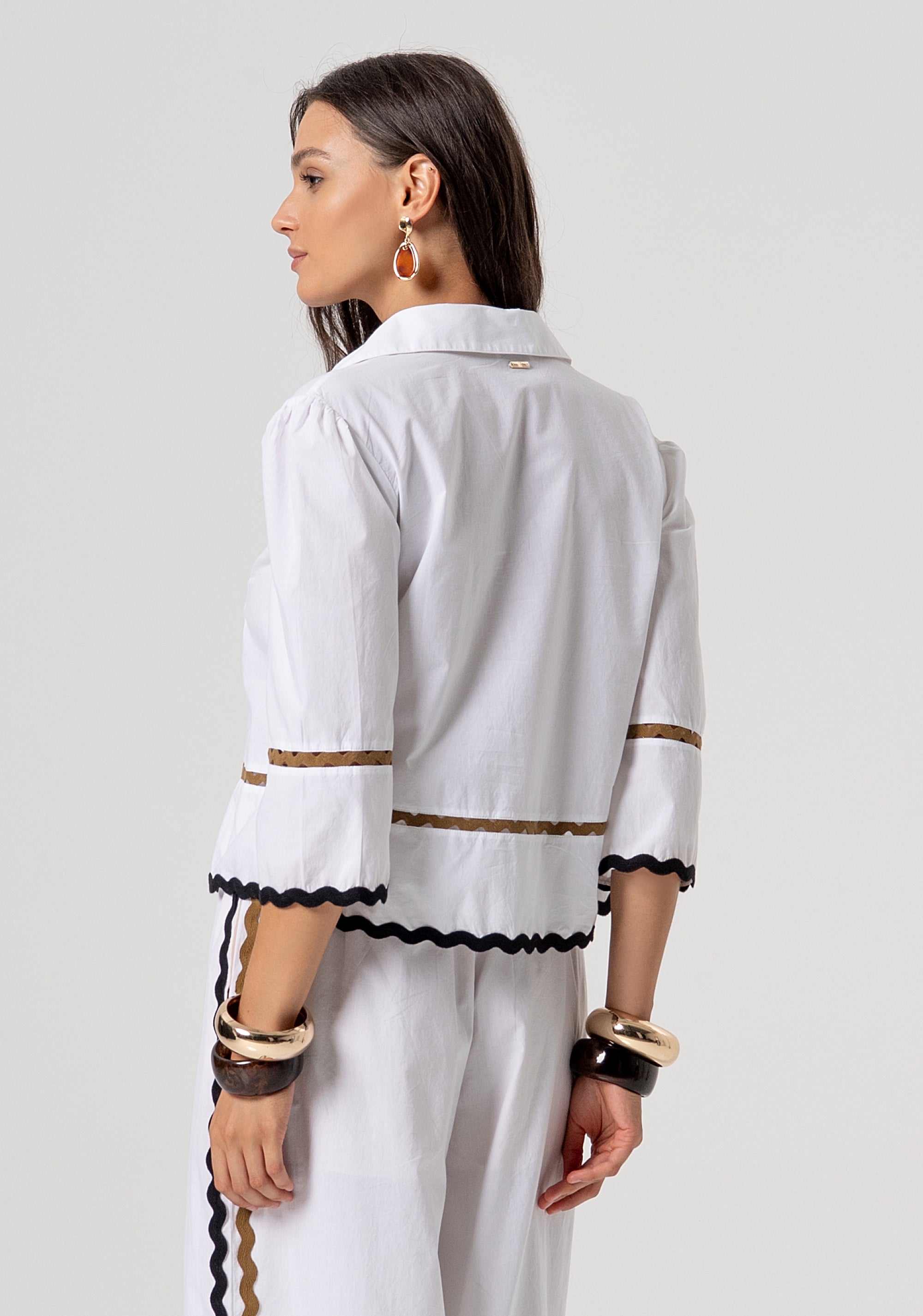 Blusa regular in popeline di cotone FJ26ST6002W40001-278 Fracomina