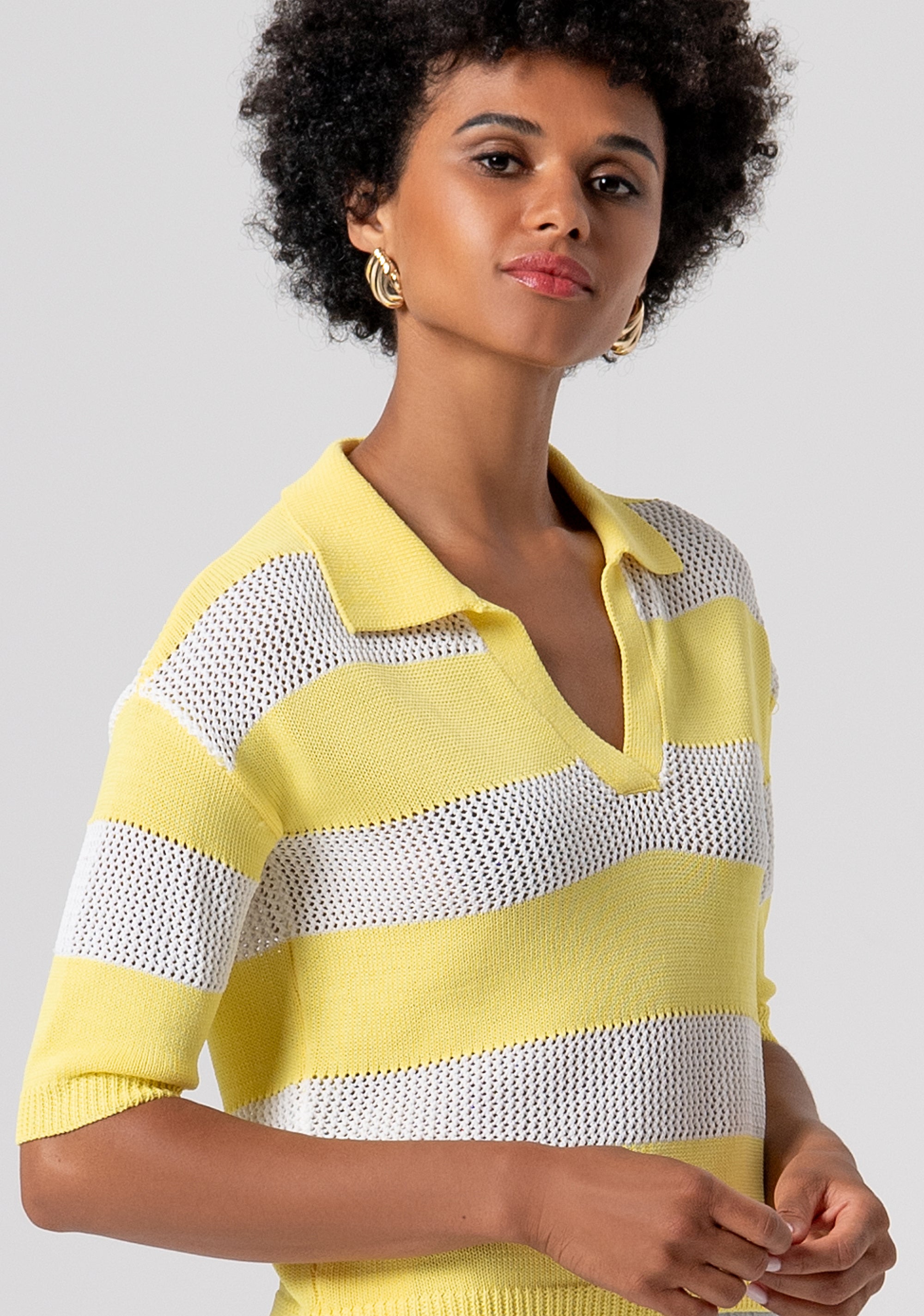 Maglia regular modello polo a righe FJ26ST7004K417O7-M38 Fracomina