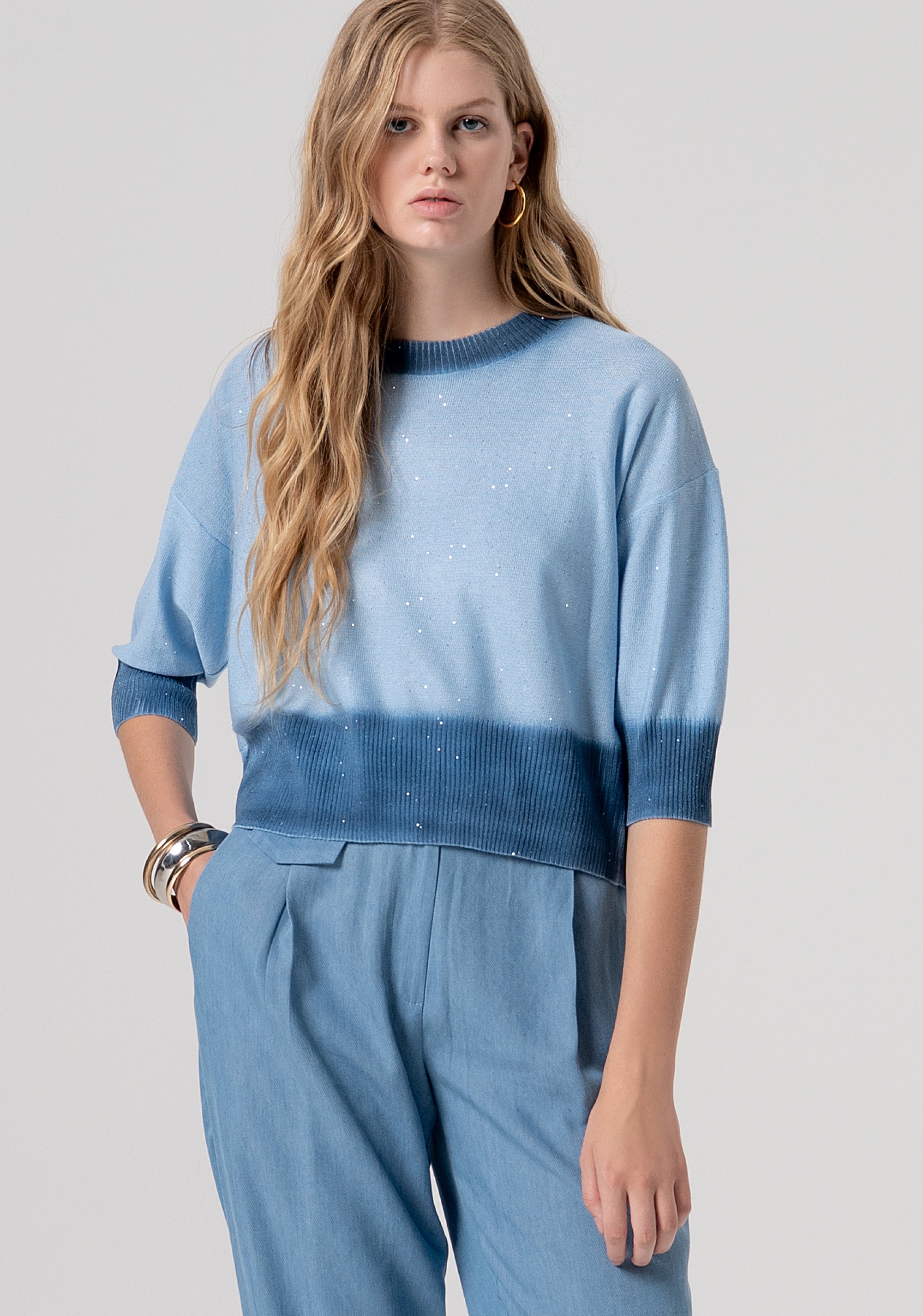 Maglia regular con glitter FJ26ST7005K413J5-M43 Fracomina