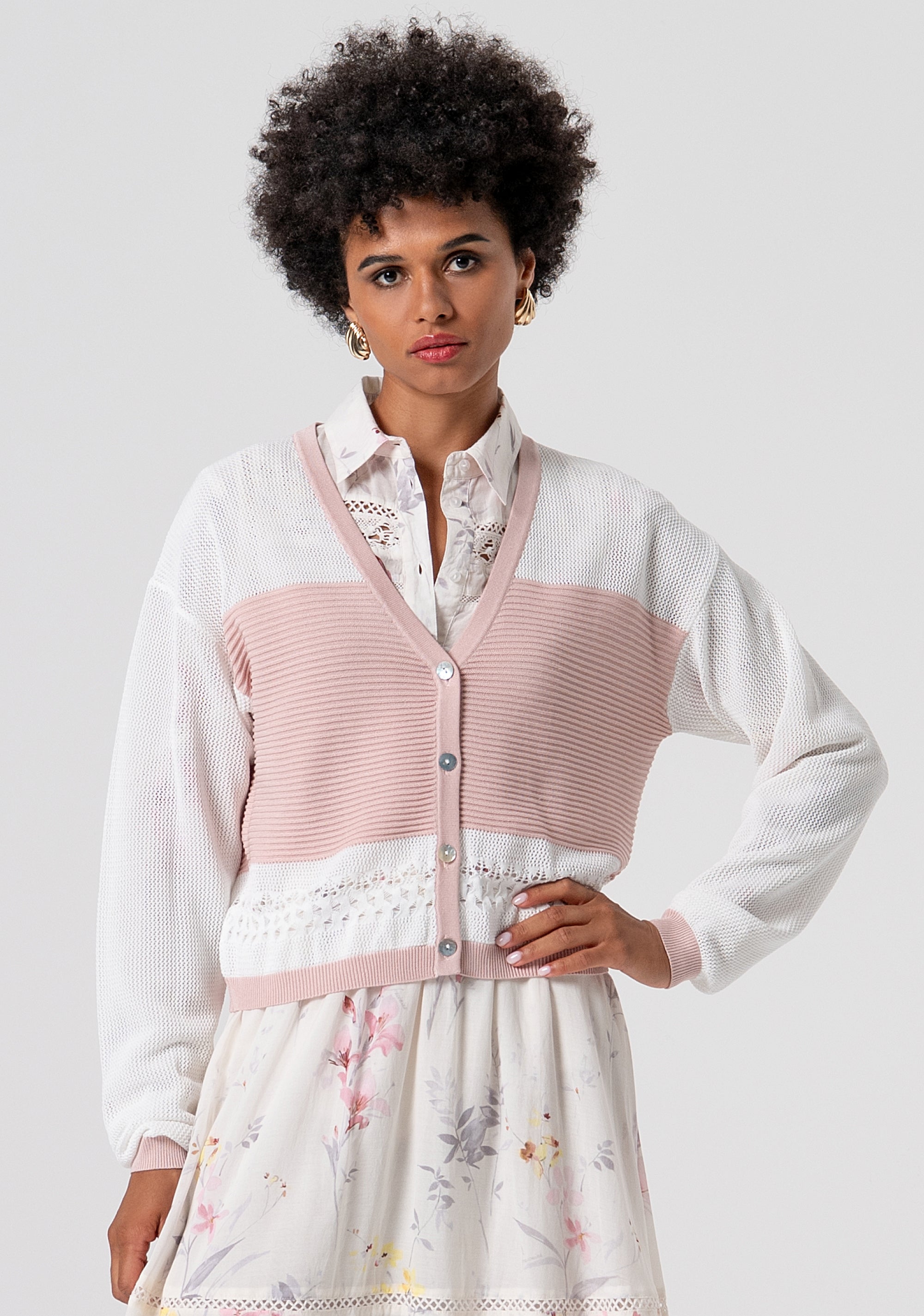 Cardigan regular con maniche lunghe FJ26ST8001K435S3-G95 Fracomina